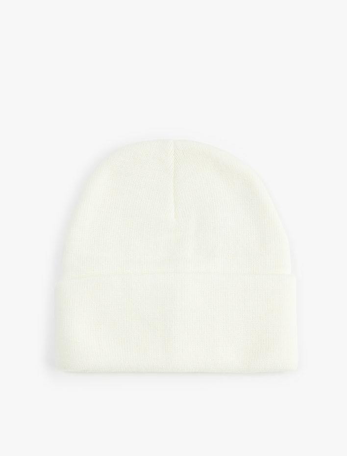 Kadın Katlı Basic Triko Bere