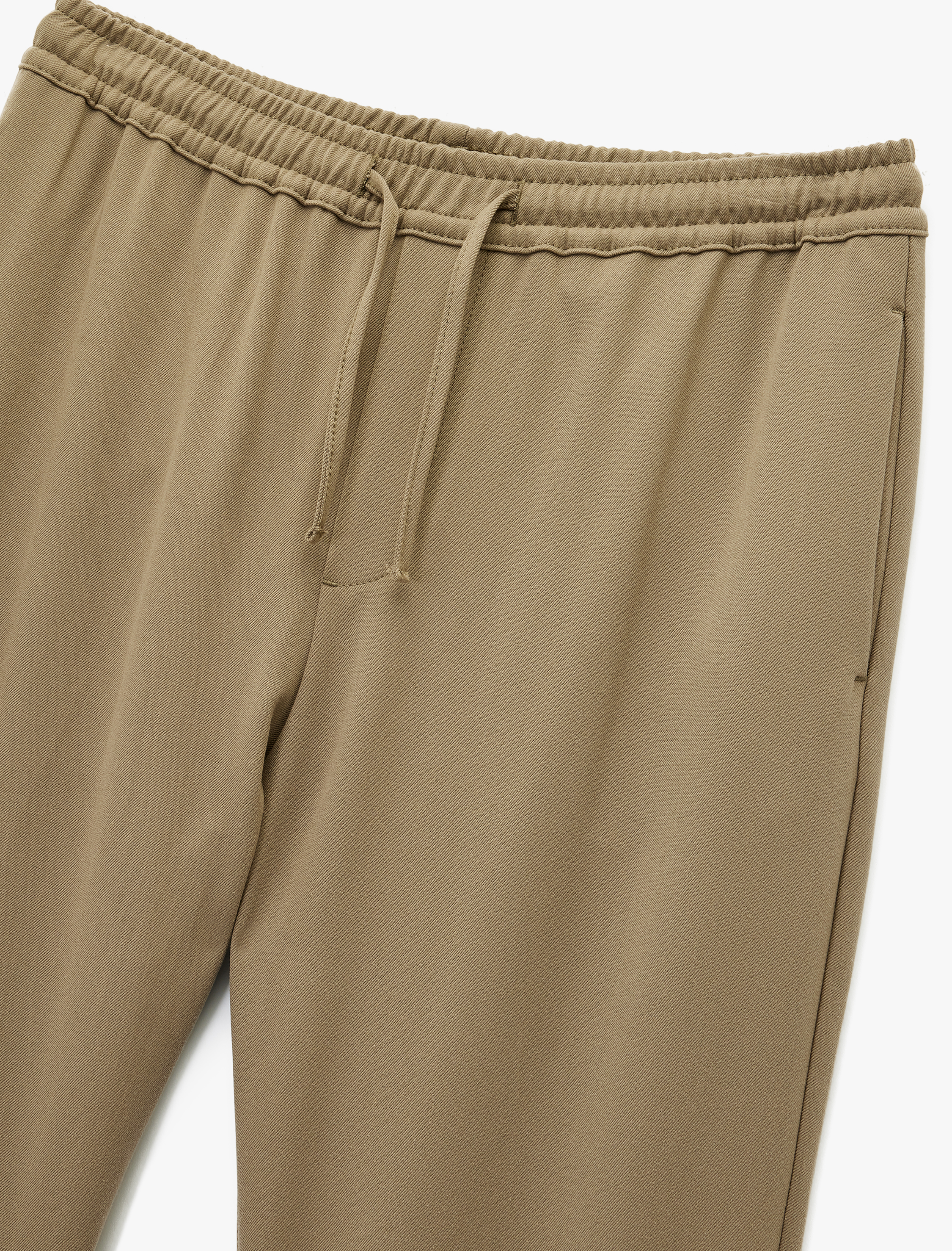   Viskon Karışımlı Cep Detaylı Rahat Kesim Beli Bağcıklı Pantolon