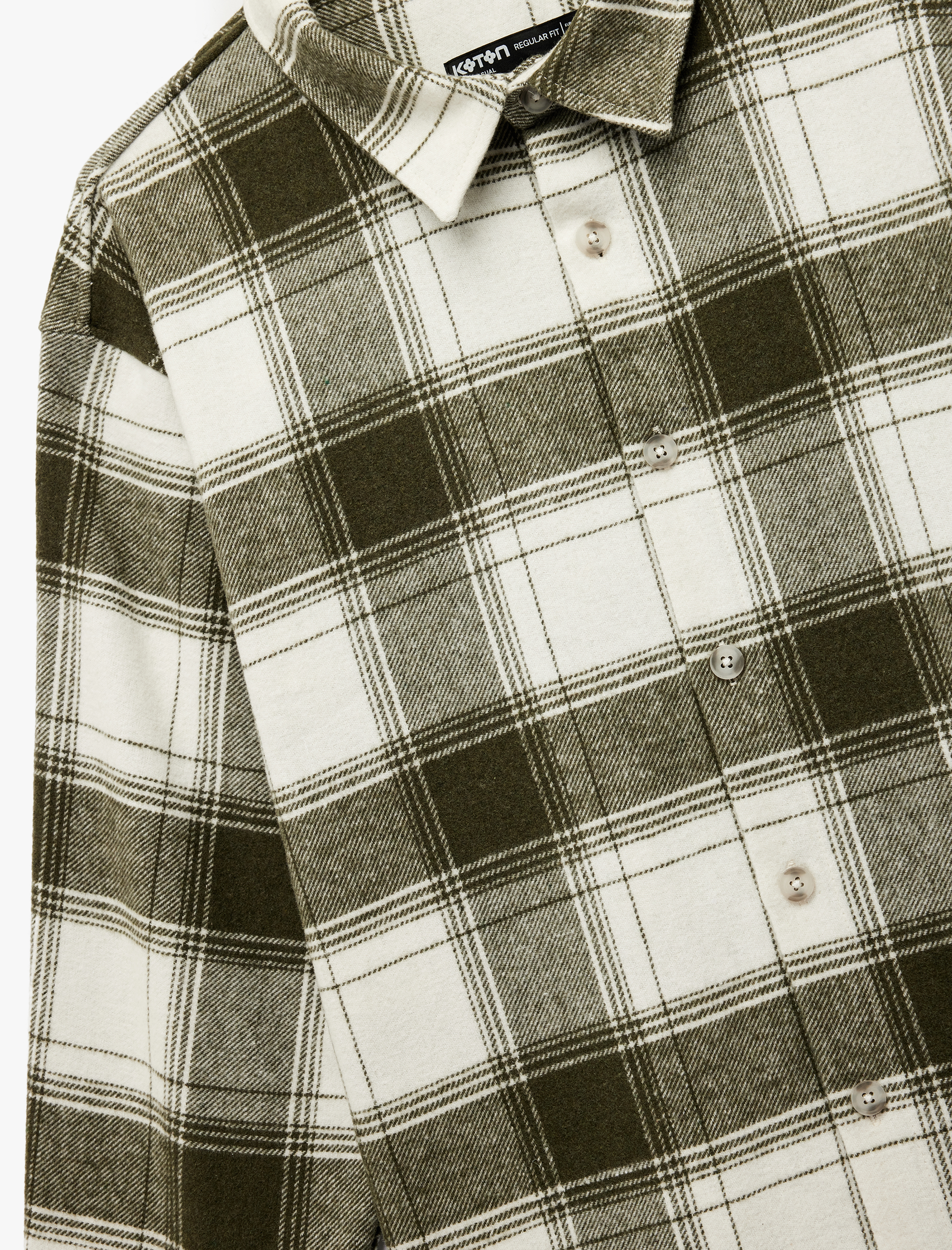   Klasik Yaka Düğmeli Regular Fit Uzun Kollu Oduncu Gömleği