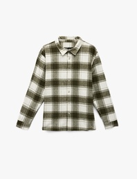 Klasik Yaka Düğmeli Regular Fit Uzun Kollu Oduncu Gömleği