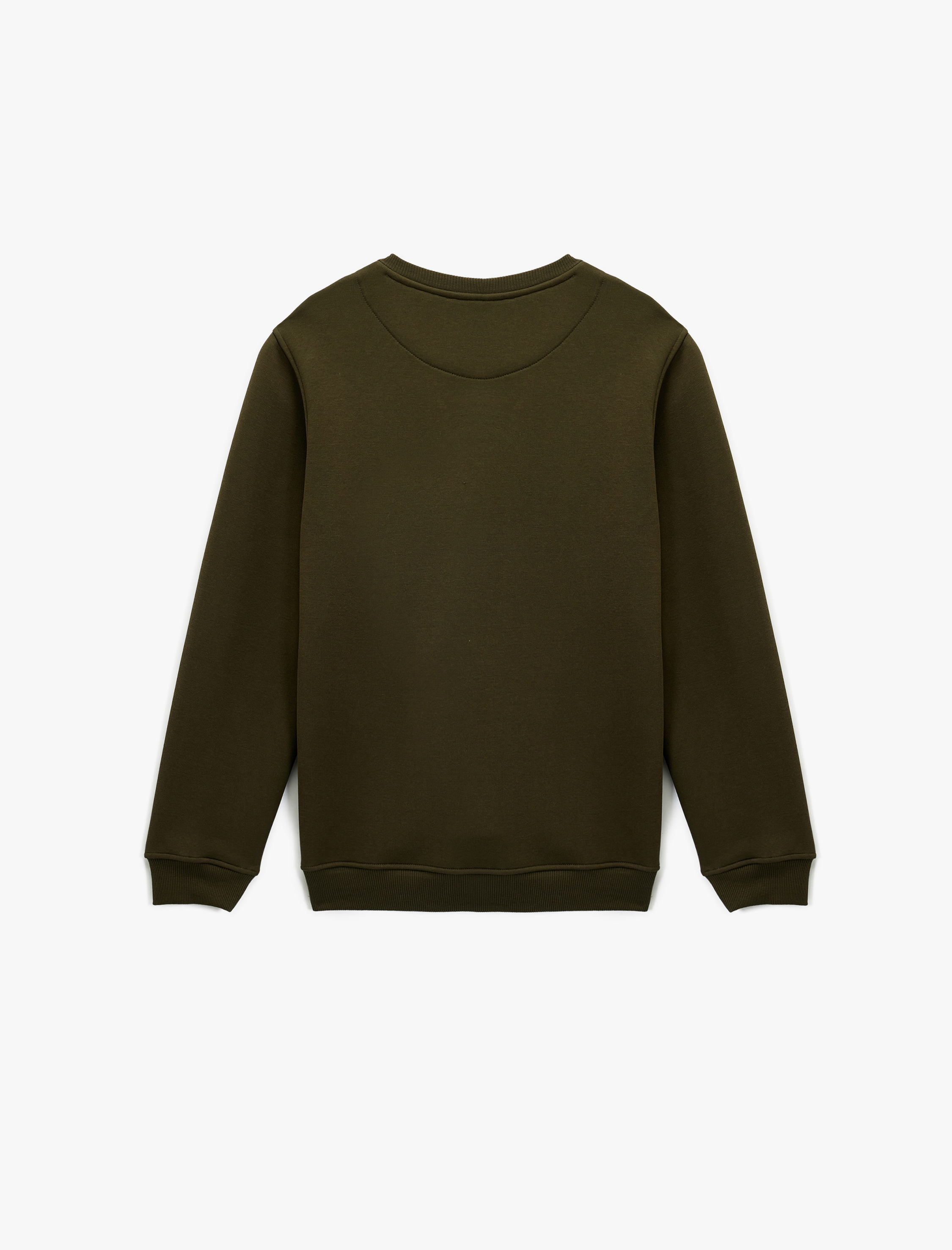  Pamuklu Uzun Kollu Şardonlu Bisiklet Yaka Erkek Basic Sweatshirt