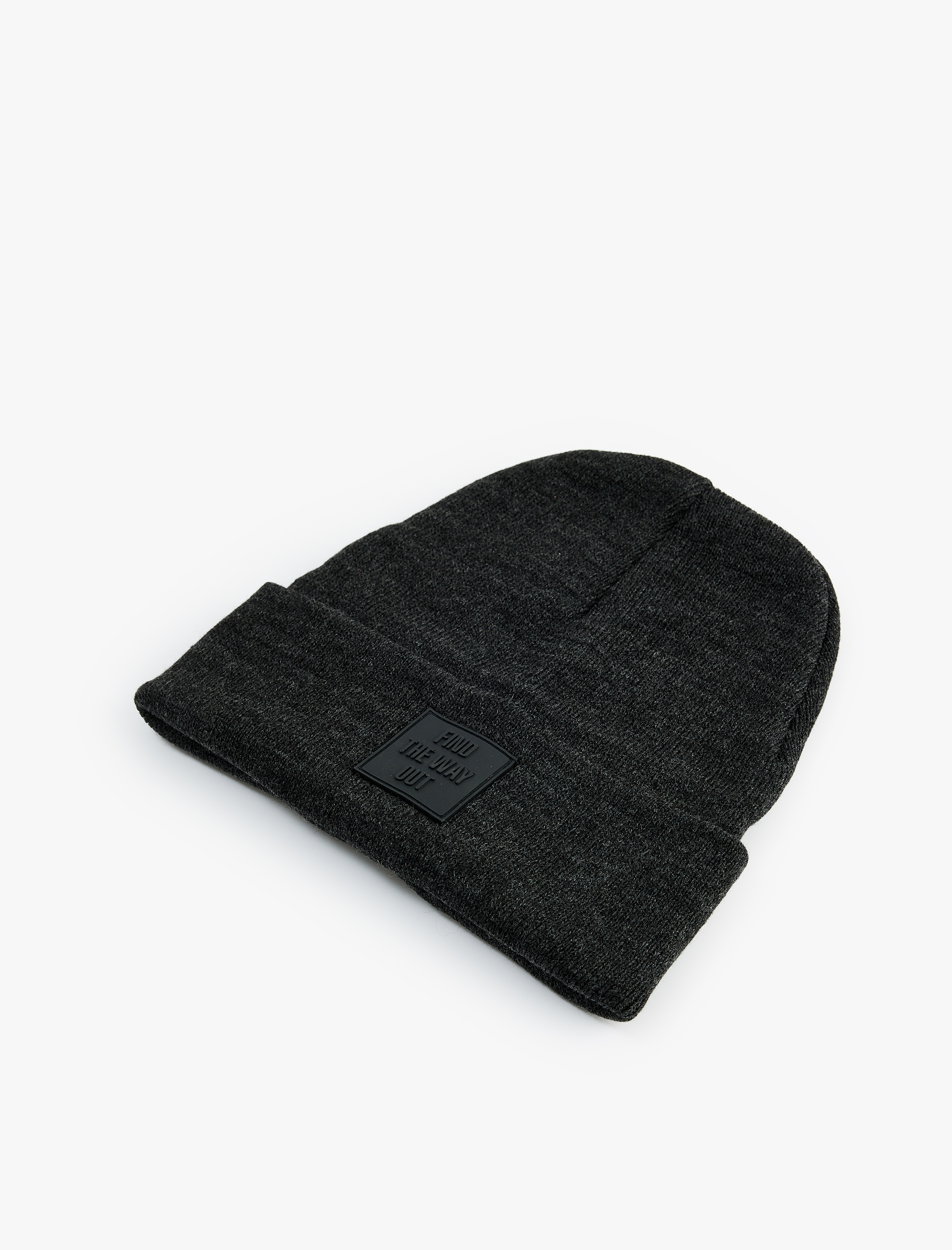  Erkek Etiket Detaylı Katlı Basic Bere