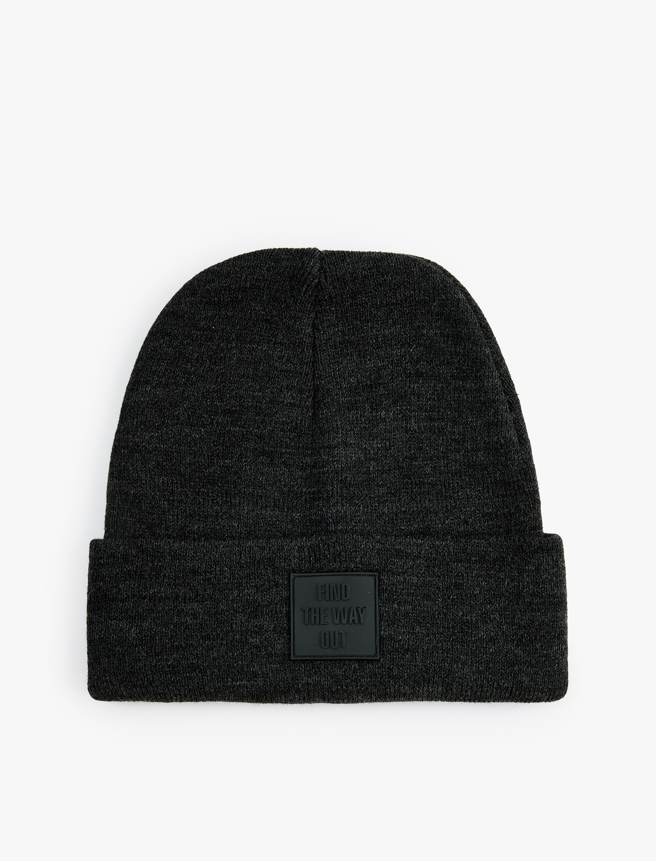  Erkek Etiket Detaylı Katlı Basic Bere