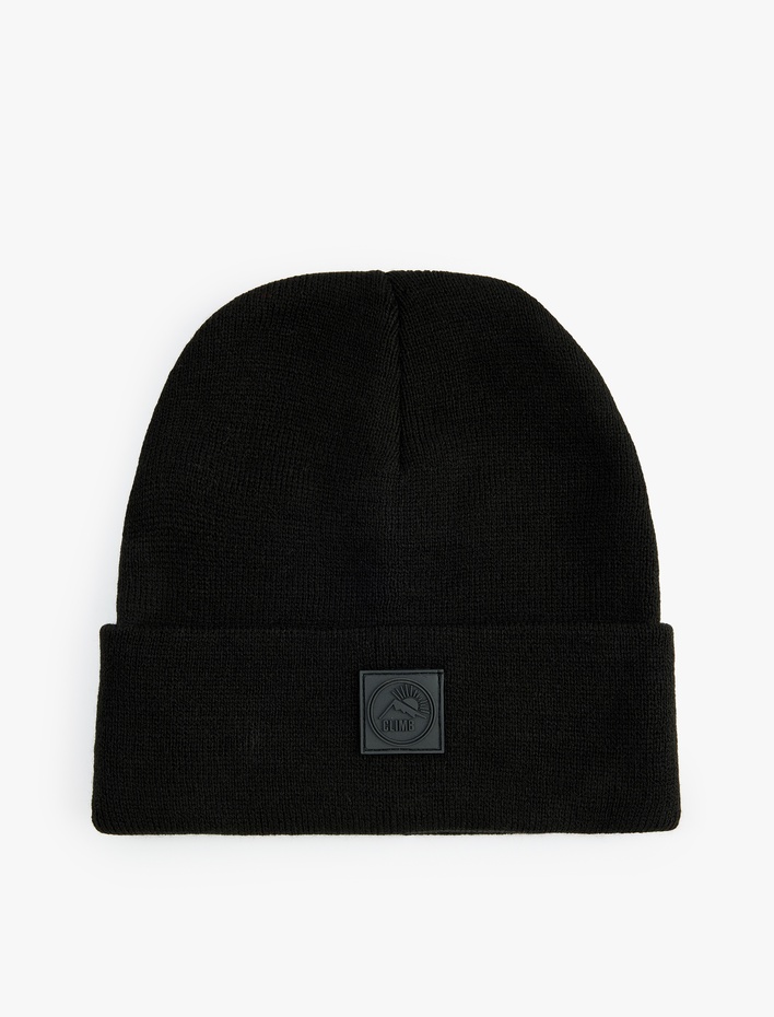 Erkek Etiket Detaylı Basic Katlı Bere