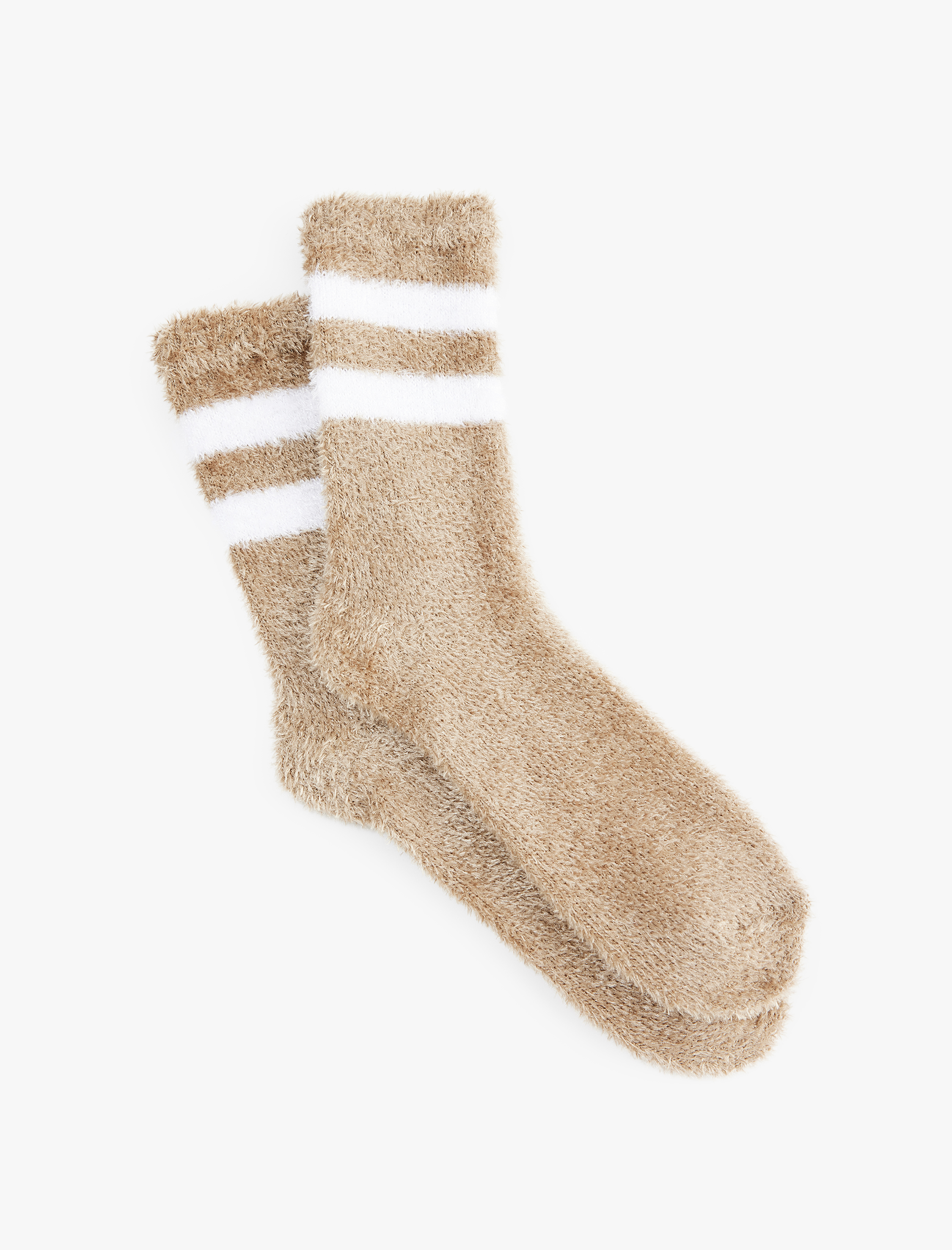  Kadın Çizgili Tüylü Havlu Soket Çorap