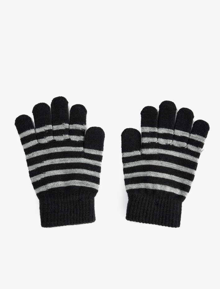 Erkek Çocuk Triko Çizgili Eldiven