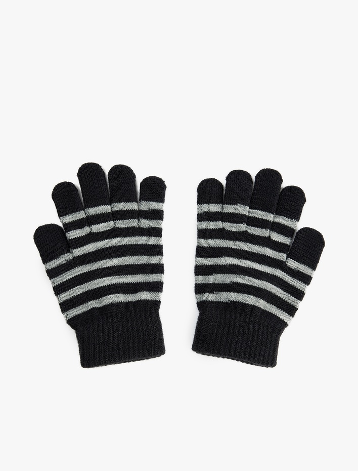Erkek Çocuk Triko Çizgili Eldiven
