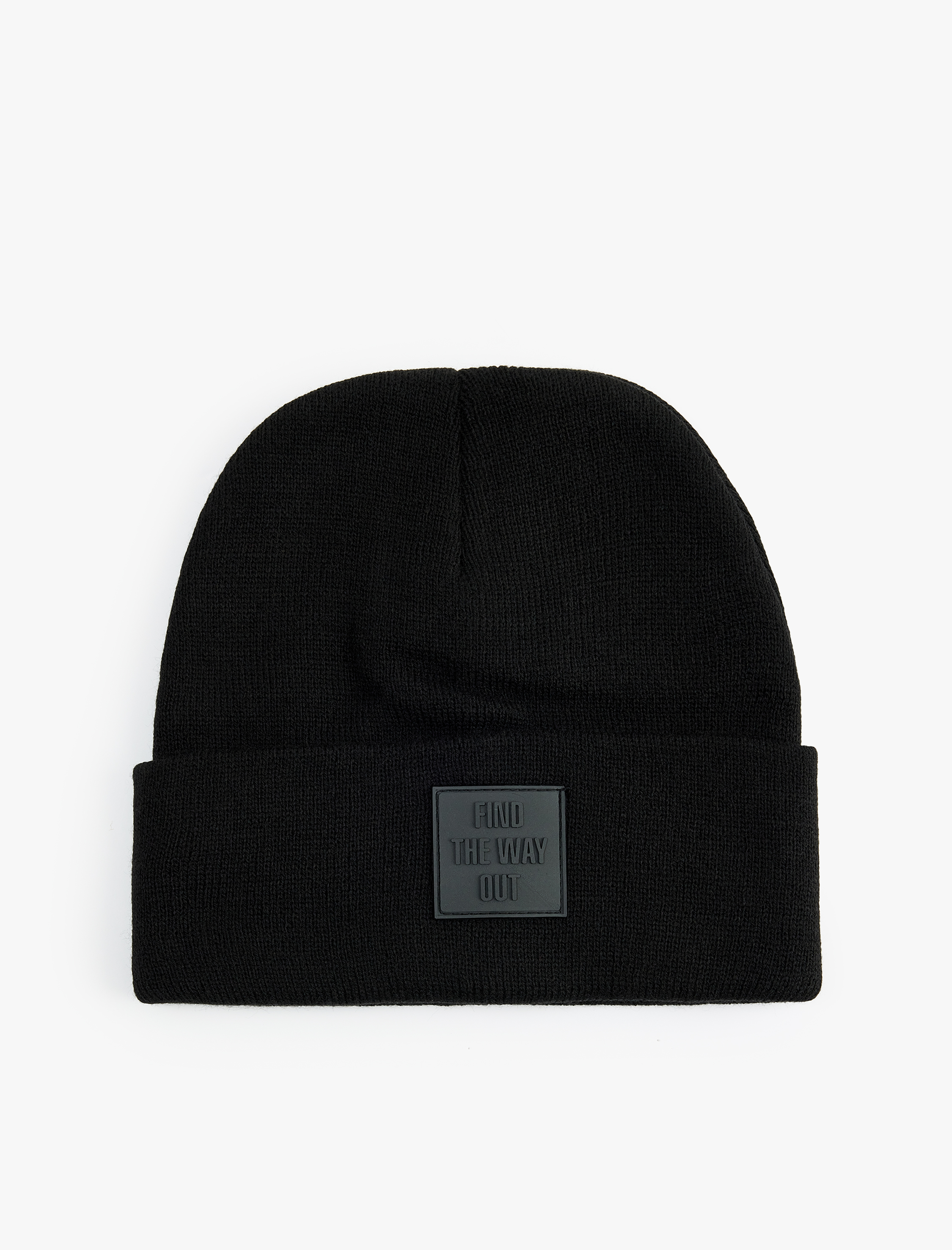  Erkek Etiket Detaylı Katlı Basic Bere