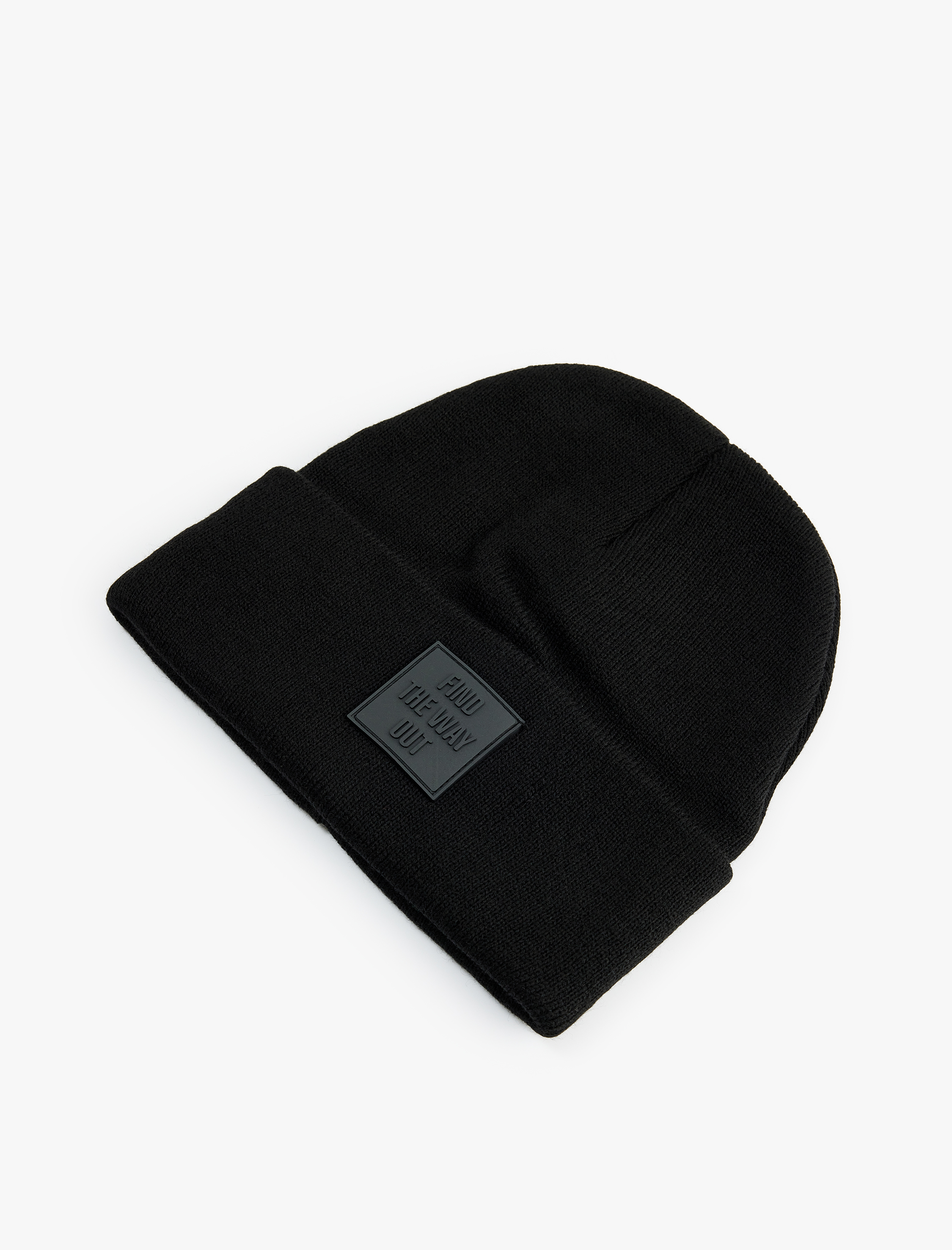  Erkek Etiket Detaylı Katlı Basic Bere