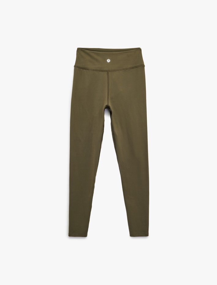  Yüksek Bel Skinny Fit İnterlok Dikiş Detaylı Spor Tayt