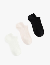 Çok Renkli 3'lü Görünmez Çorap Seti