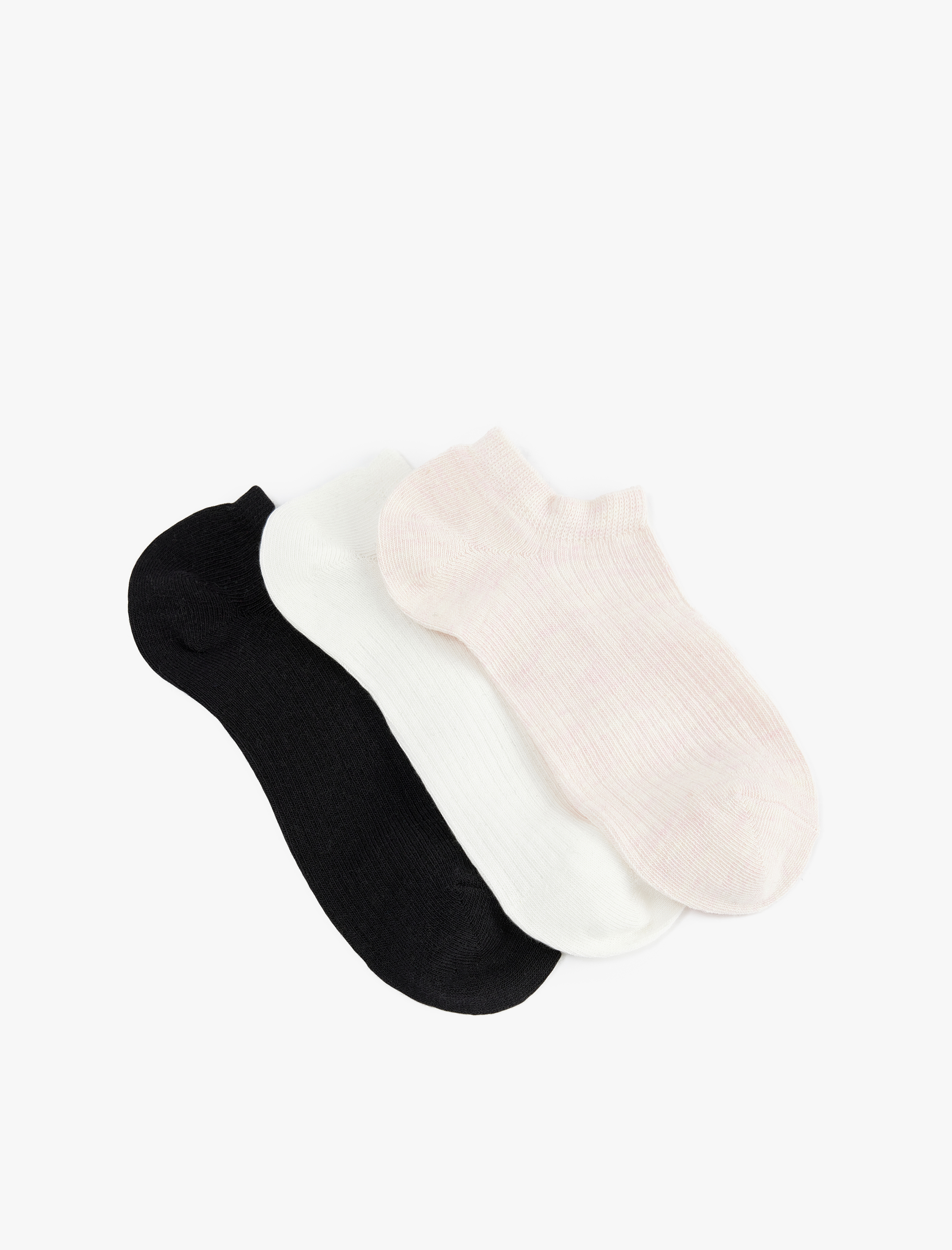  Kadın Çok Renkli 3'lü Görünmez Çorap Seti