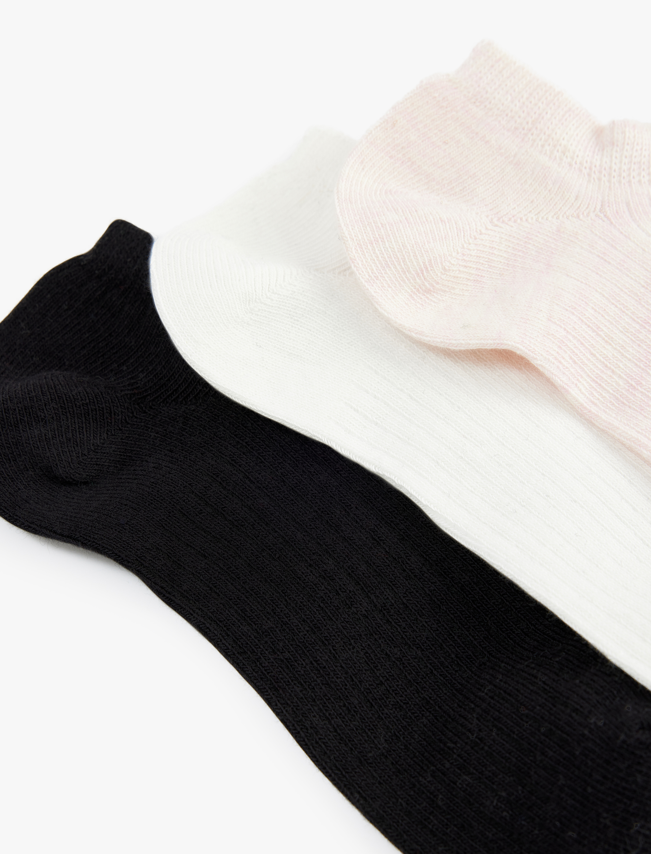  Kadın Çok Renkli 3'lü Görünmez Çorap Seti