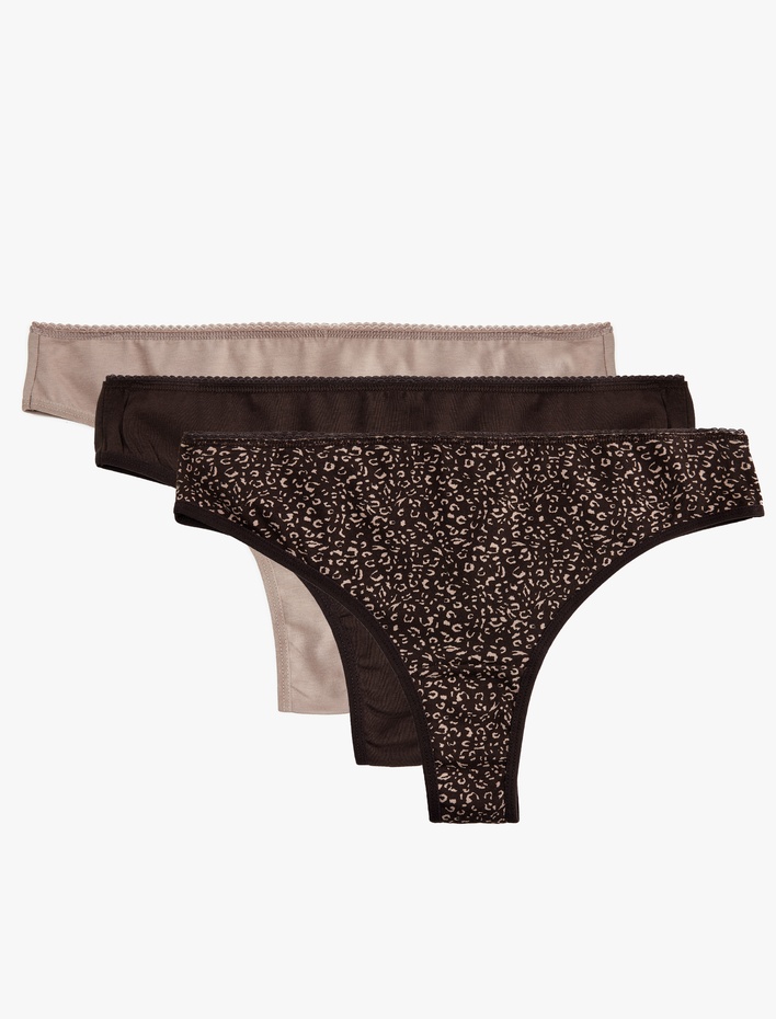  Rahat Kalıp Pamuklu 3'lü Brazilian Külot Seti