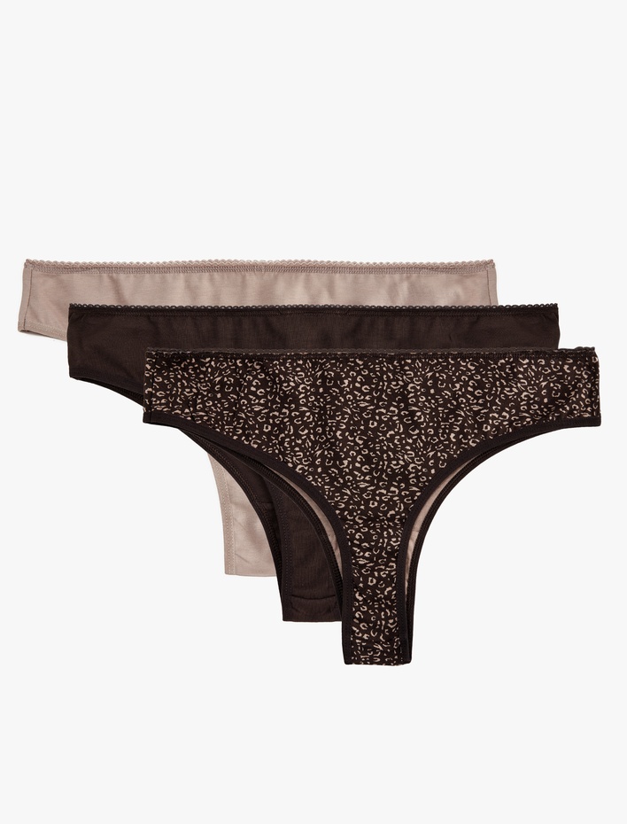  Rahat Kalıp Pamuklu 3'lü Brazilian Külot Seti