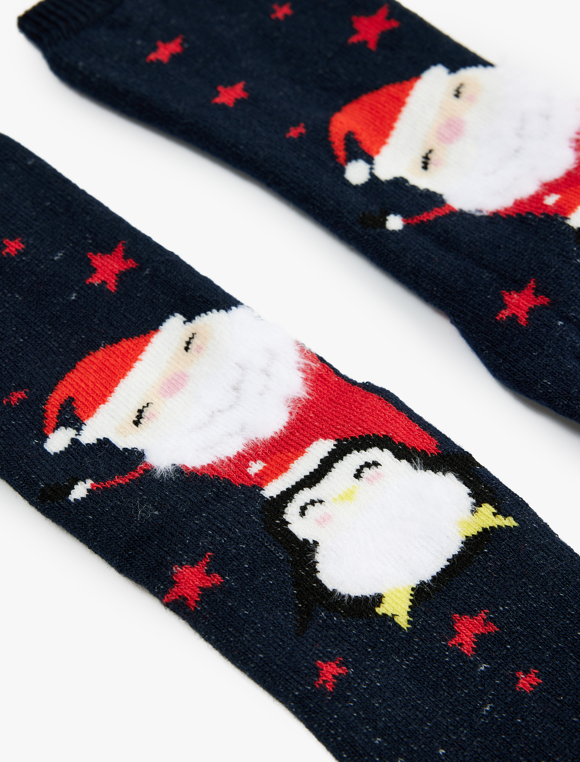  Erkek Çocuk Pamuklu Noel Baba Baskılı Yılbaşı Çorap