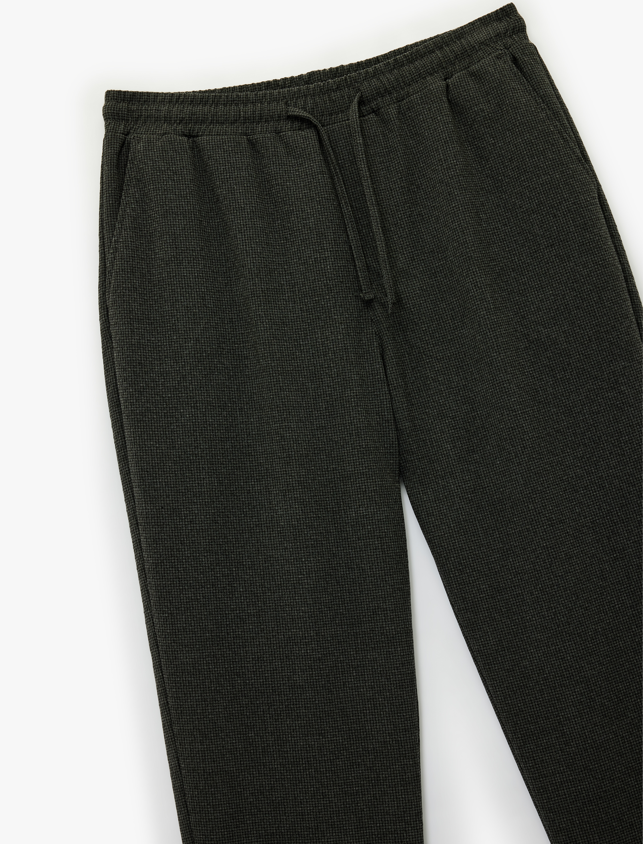   Duble Paça Cepli Viskon Karışımlı Beli Bağcıklı Pantolon