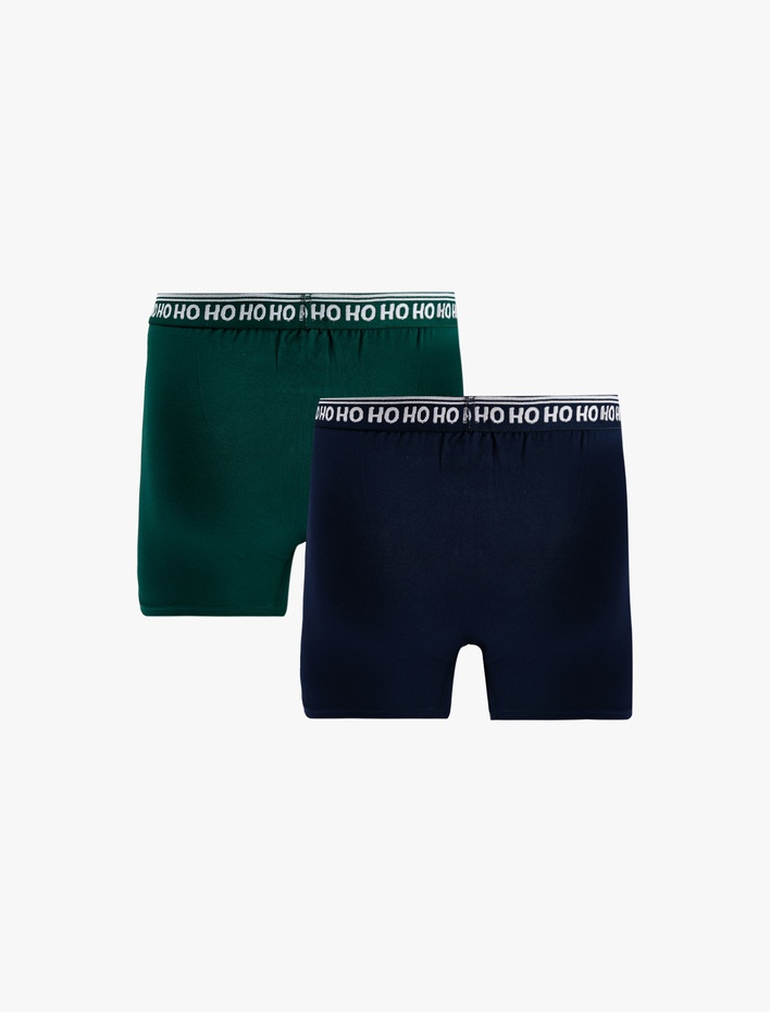  Yılbaşı Temalı Pamuklu Rahat Kalıp 2'li Boxer Seti