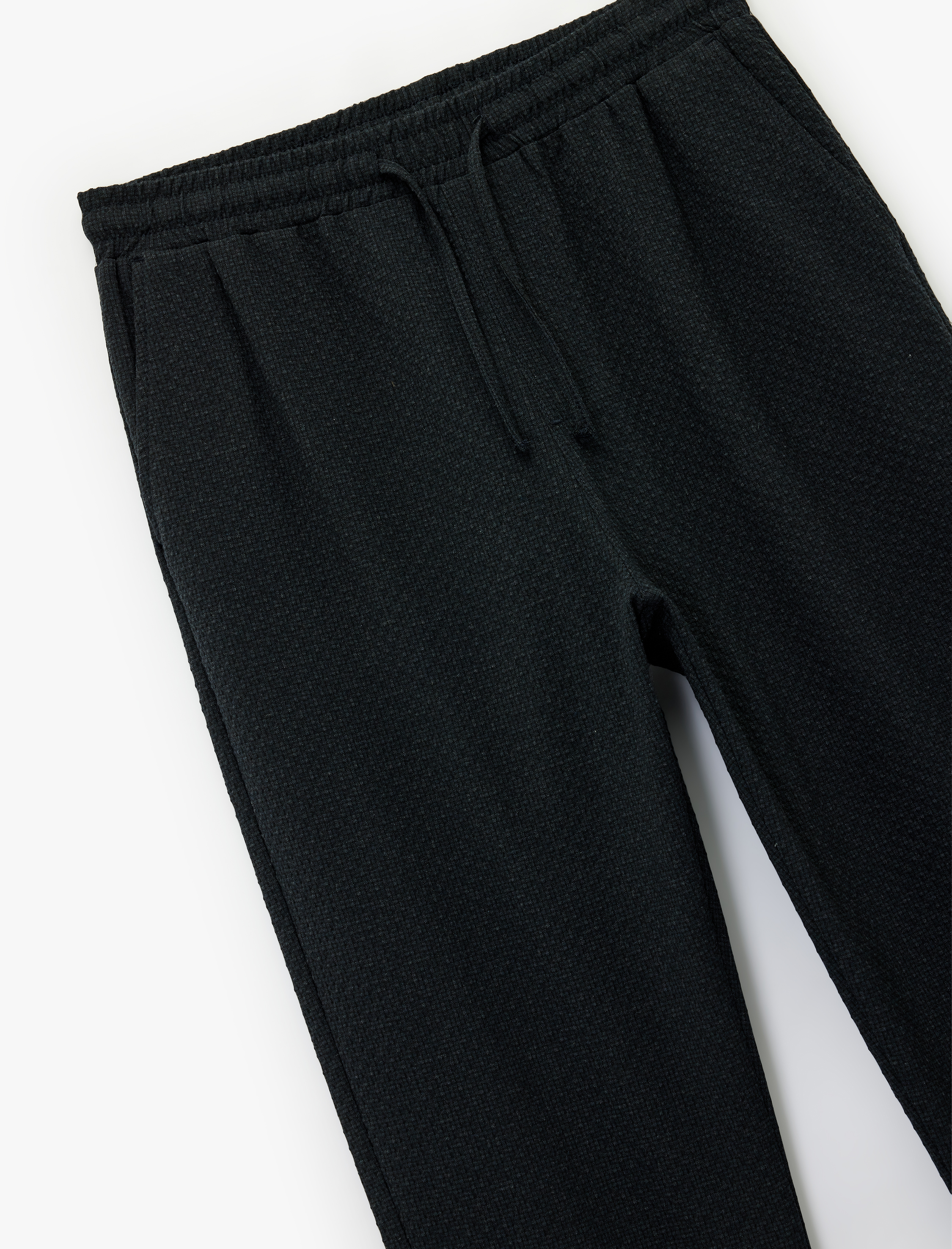   Duble Paça Cepli Viskon Karışımlı Beli Bağcıklı Pantolon