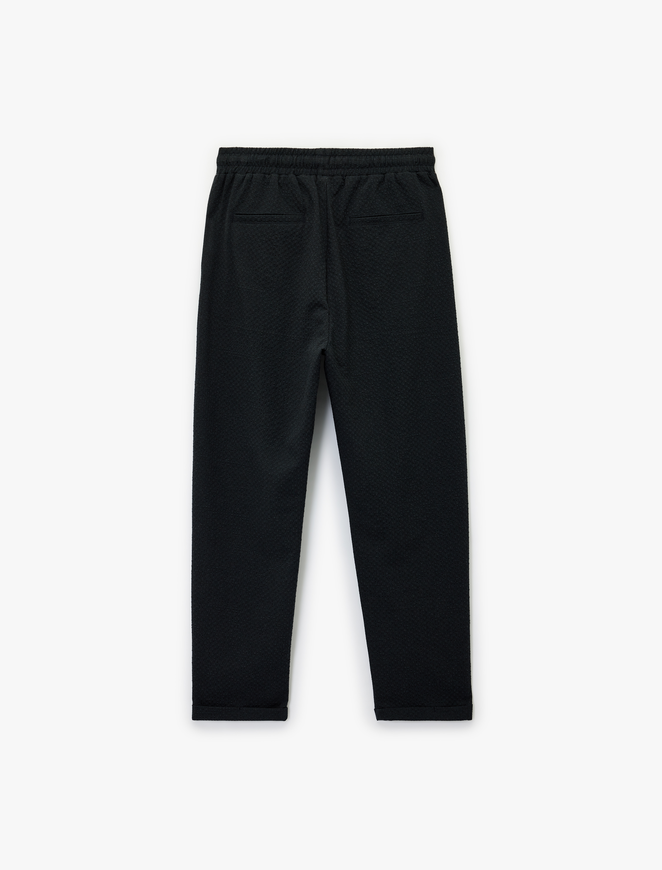   Duble Paça Cepli Viskon Karışımlı Beli Bağcıklı Pantolon