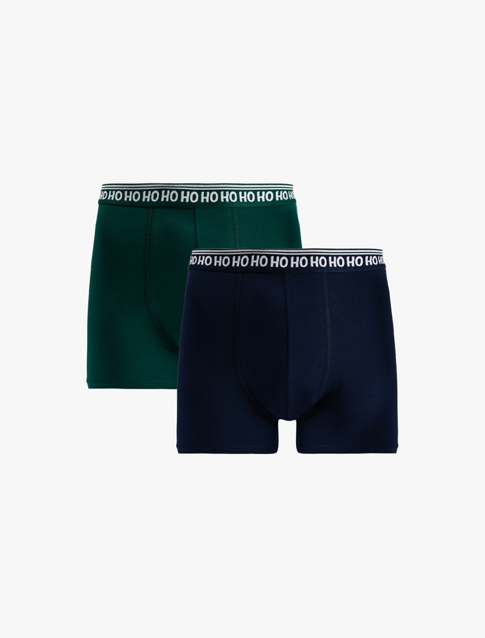  Yılbaşı Temalı Pamuklu Rahat Kalıp 2'li Boxer Seti