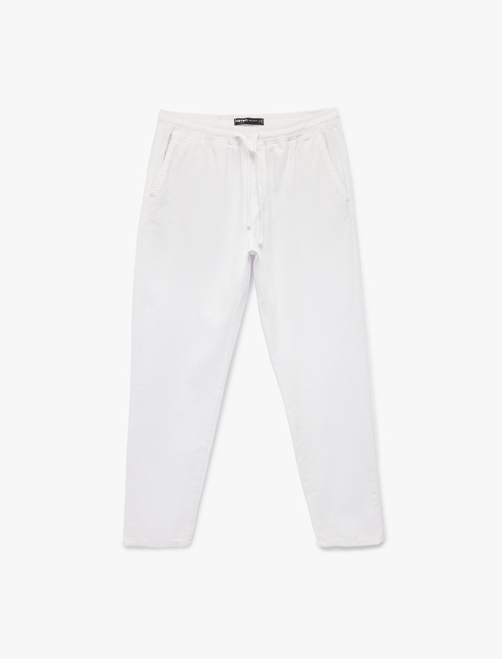  Pamuklu Regular Fit Cepli Beli Bağcıklı Pantolon