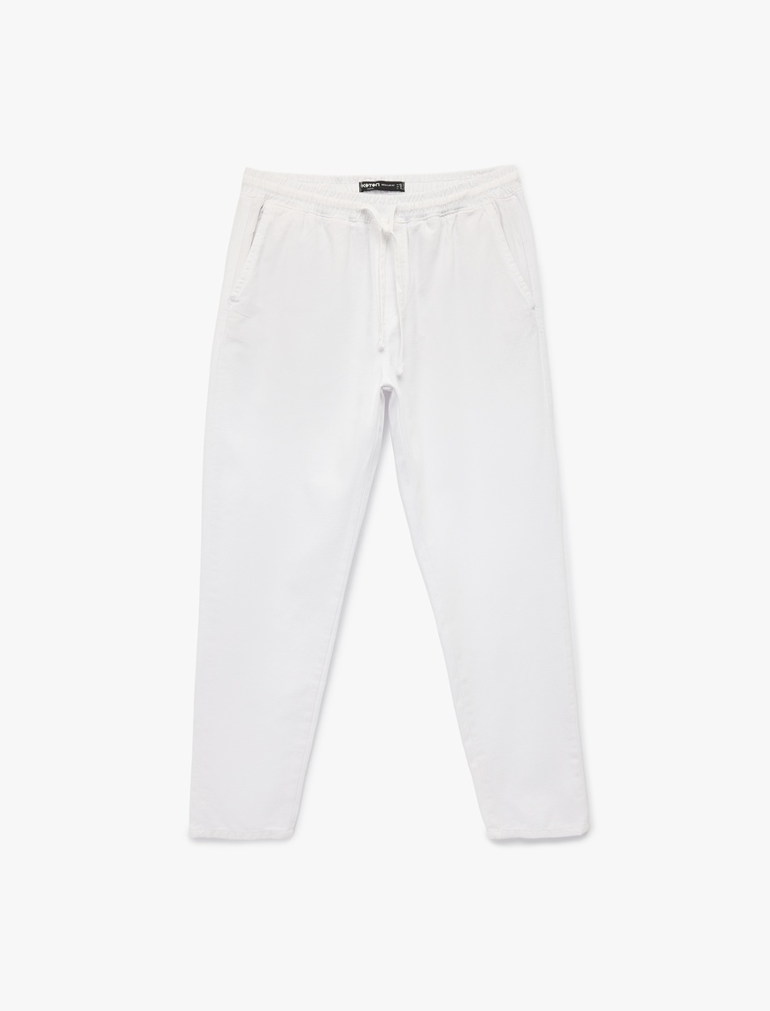 Koton Erkek Pamuklu Regular Fit Cepli Beli Bağcıklı Pantolon