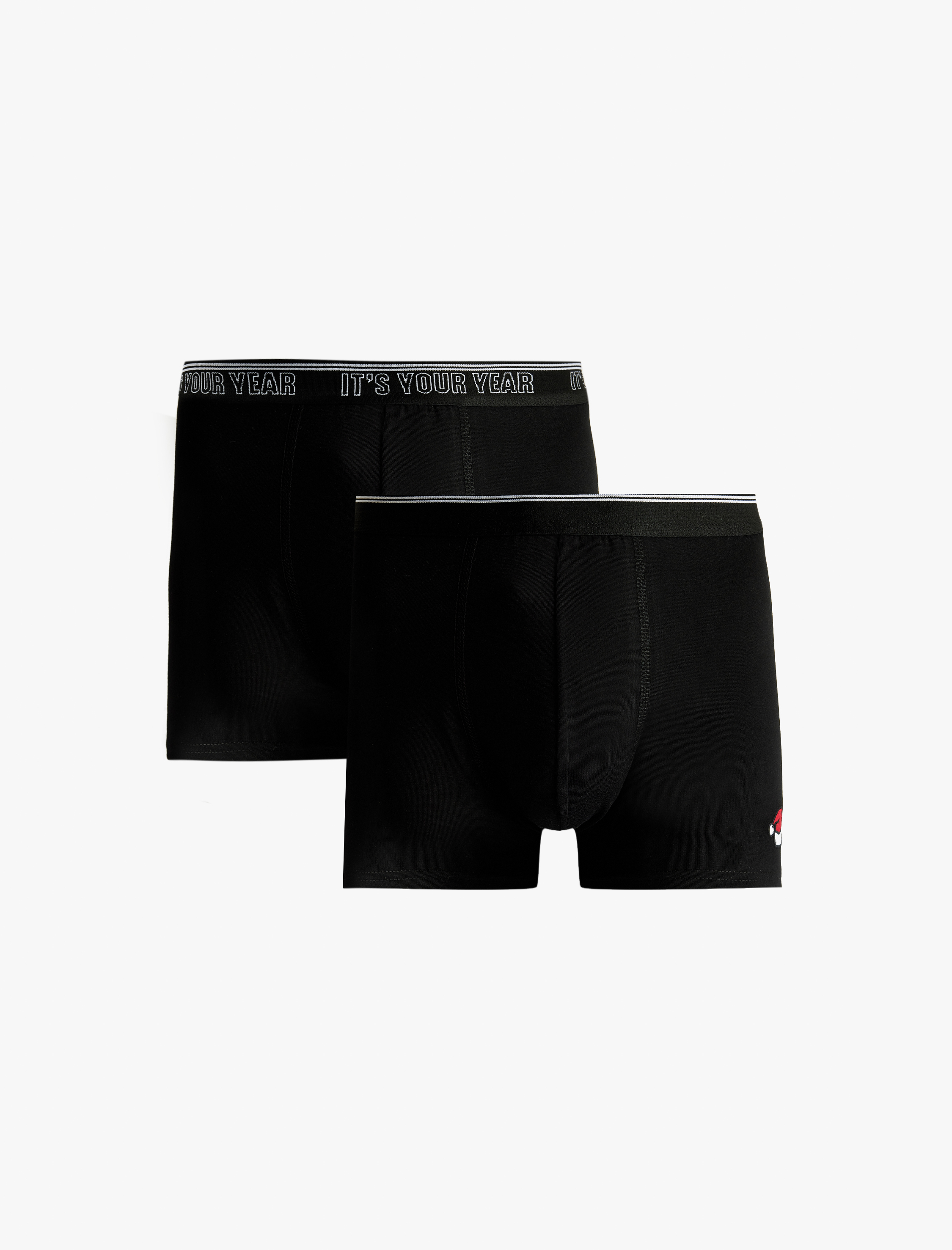   Rahat Kalıp Yılbaşı Baskılı Pamuklu 2'li Boxer Seti