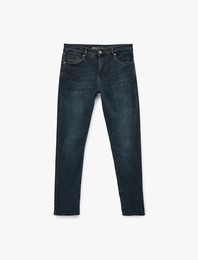 Normal Bel Pamuklu Slim Fit Jean Pantolon - Brad Jean
