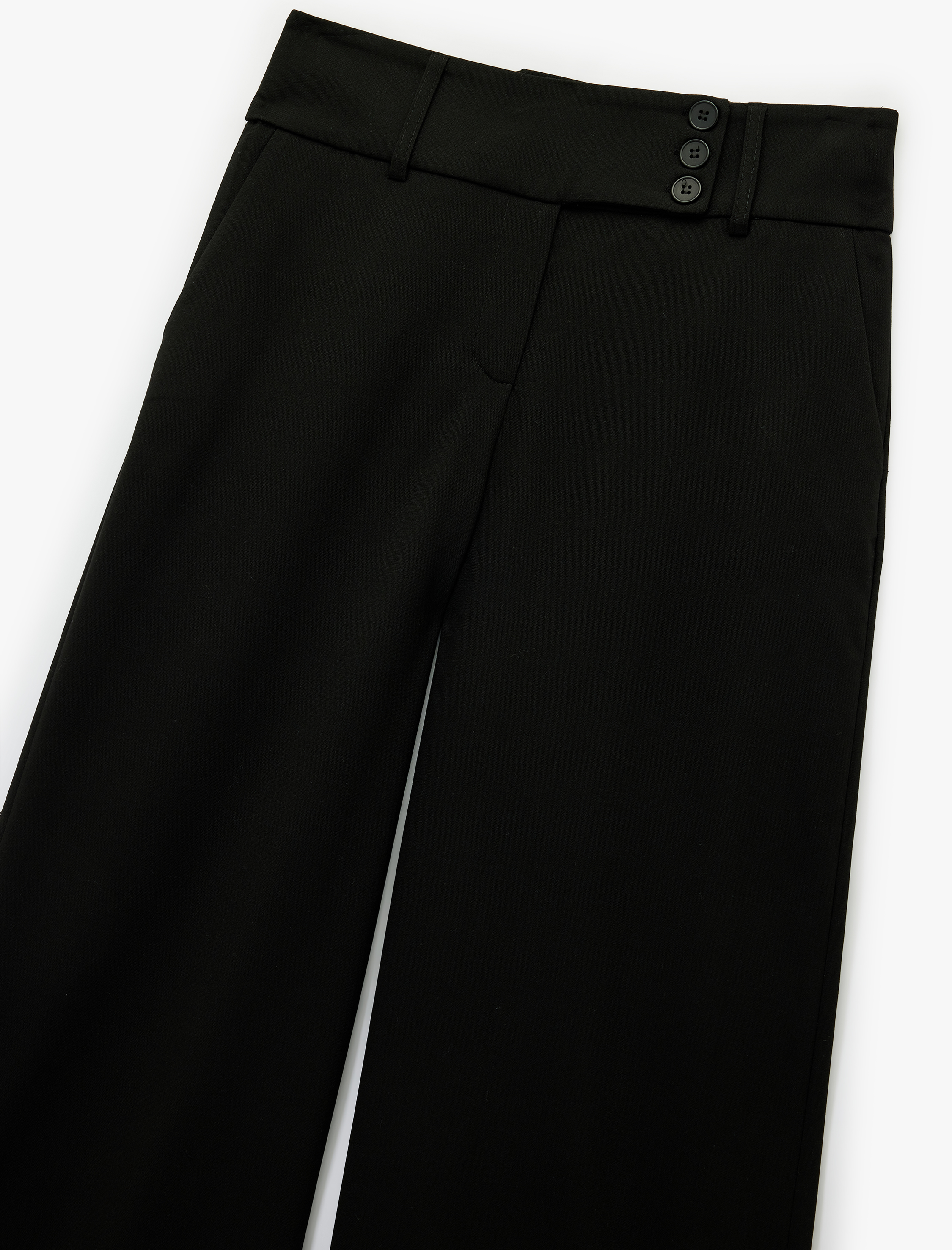   Standart Bel Cepli Düz Geniş Paça Palazzo Pantolon