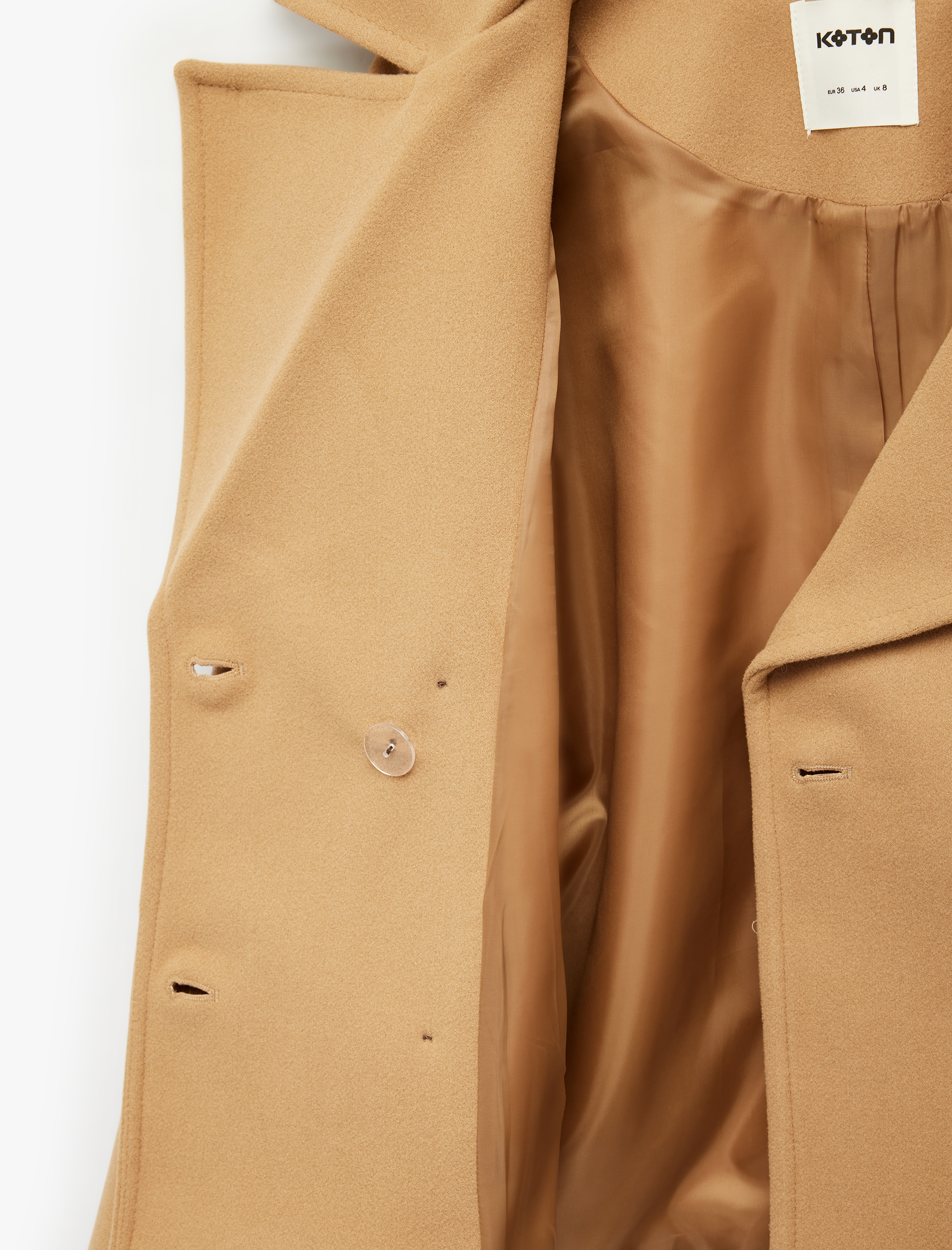   Kısa Kaban Kaşe Düğmeli Cepli Uzun Kollu Kruvaze