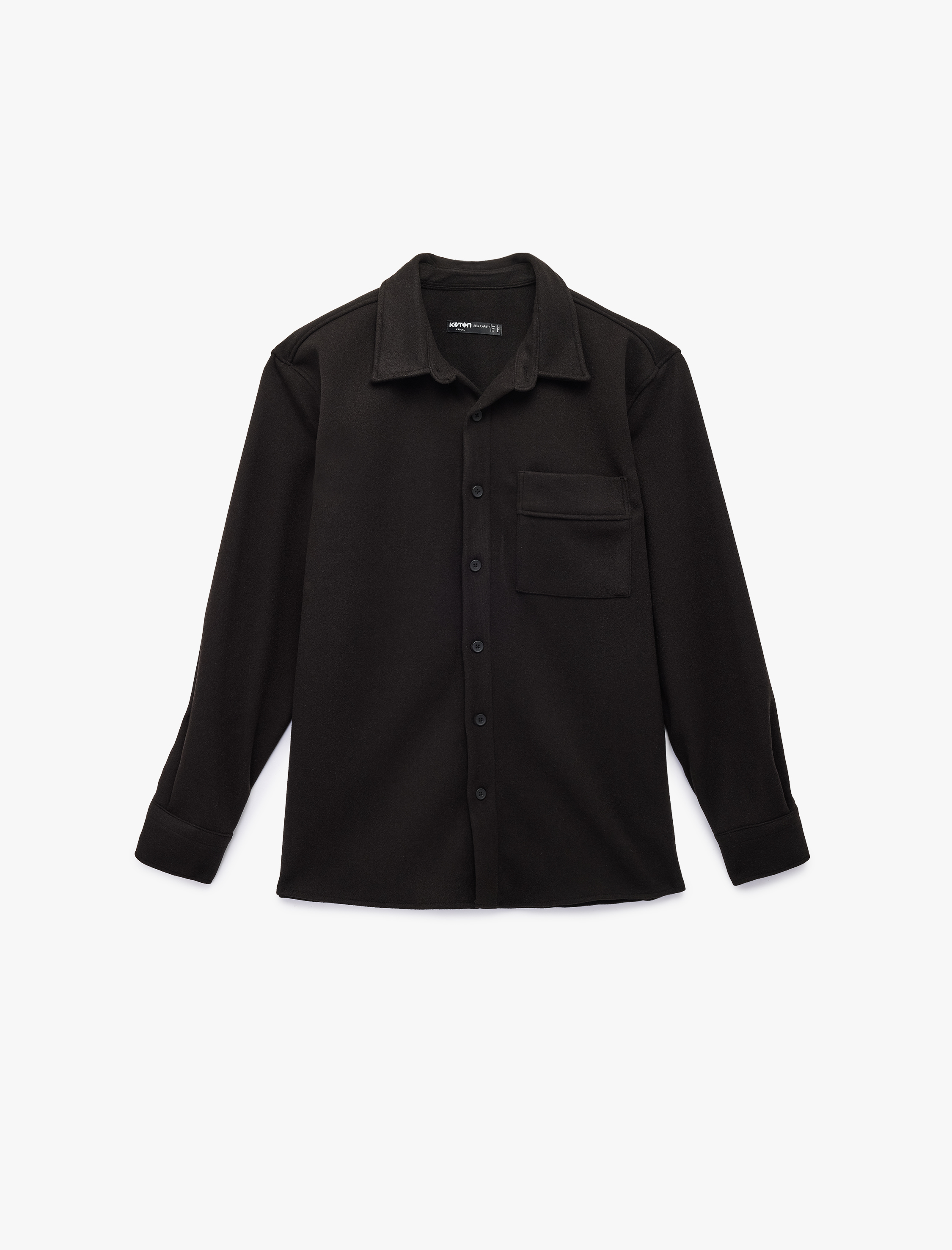   Viskon Karışımlı Cep Detaylı Uzun Kollu Düğmeli Klasik Yaka Gömlek Ceket