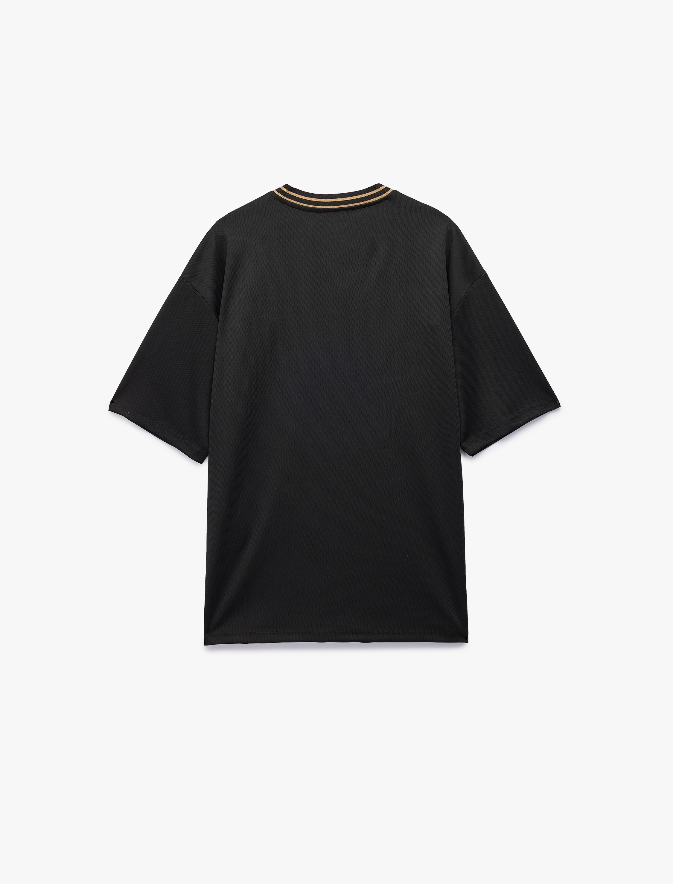   Kısa Kollu Çizgi Detaylı V Yaka Baskılı Oversize Spor Tişört