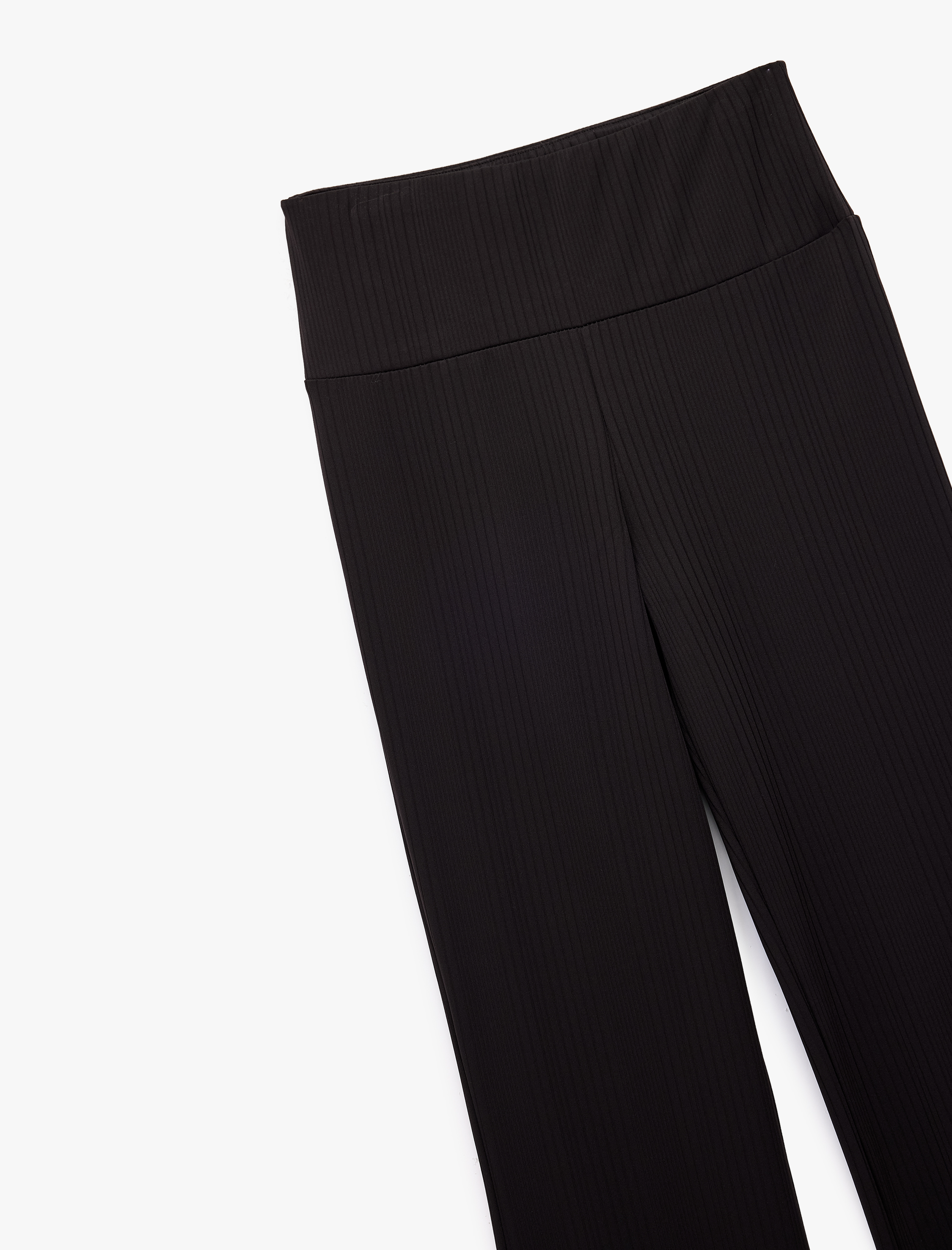   Yüksek Bel Dokulu İspanyol Paça Spor Tayt