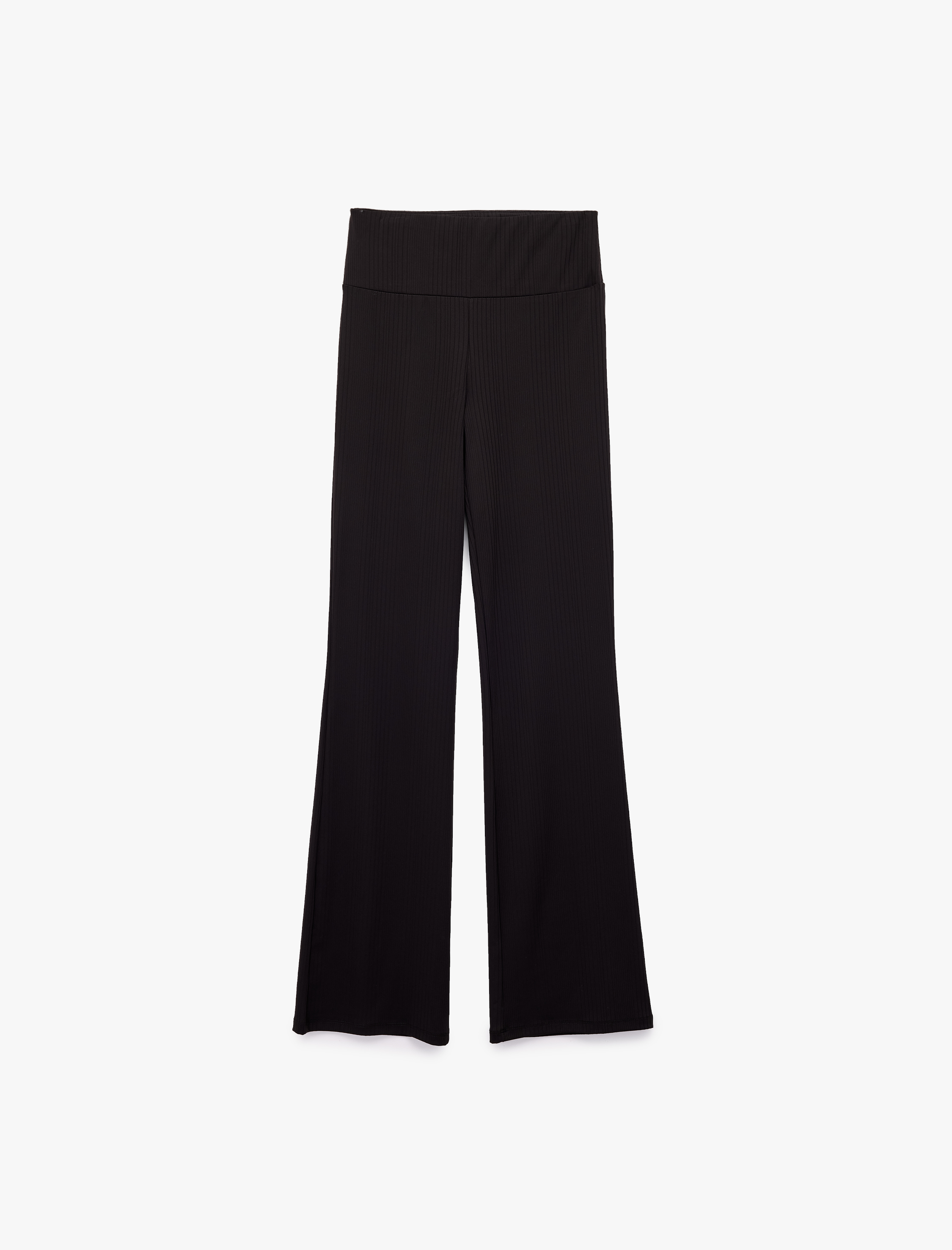   Yüksek Bel Dokulu İspanyol Paça Spor Tayt