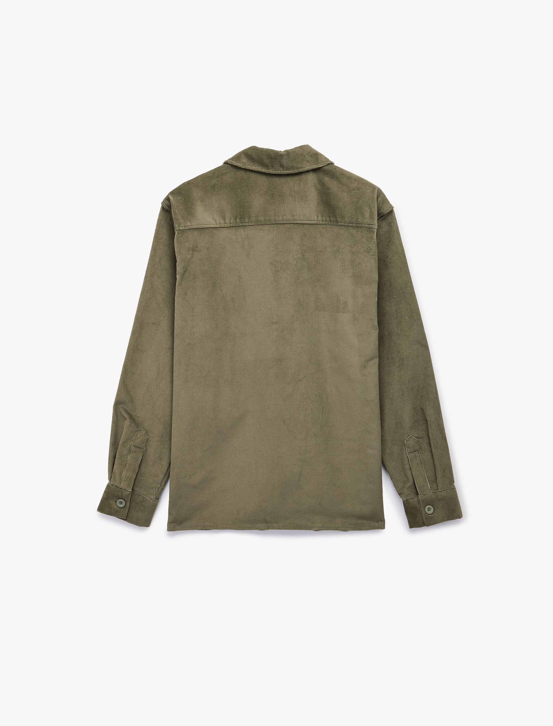   Regular Fit Pamuklu Cepli Klasik Yaka Uzun Kollu Fitilli Kadife Gömlek Ceket