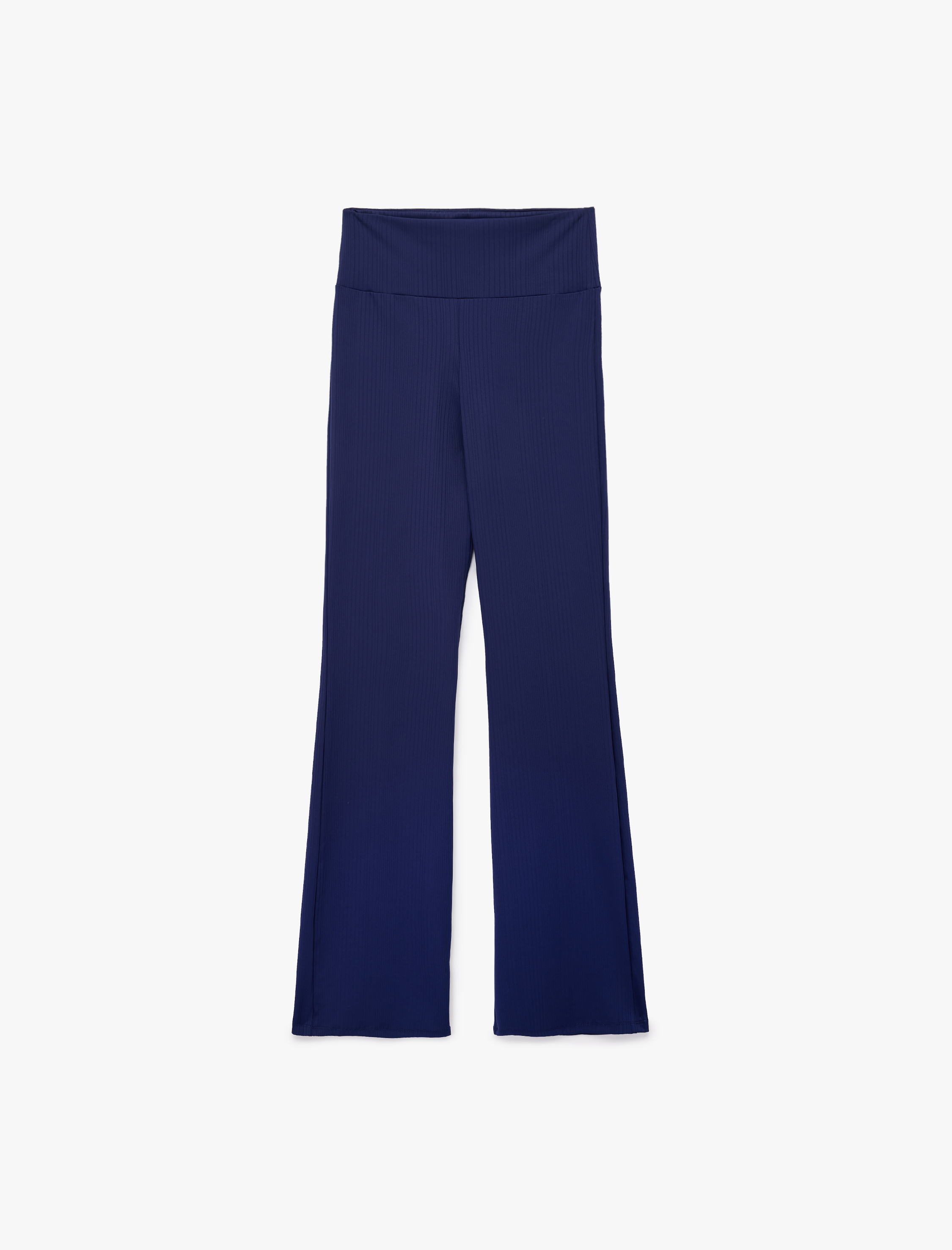   Yüksek Bel Dokulu İspanyol Paça Spor Tayt