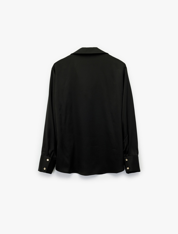  Klasik Yaka Rahat Kalıp Düğmeli Uzun Kollu Gömlek