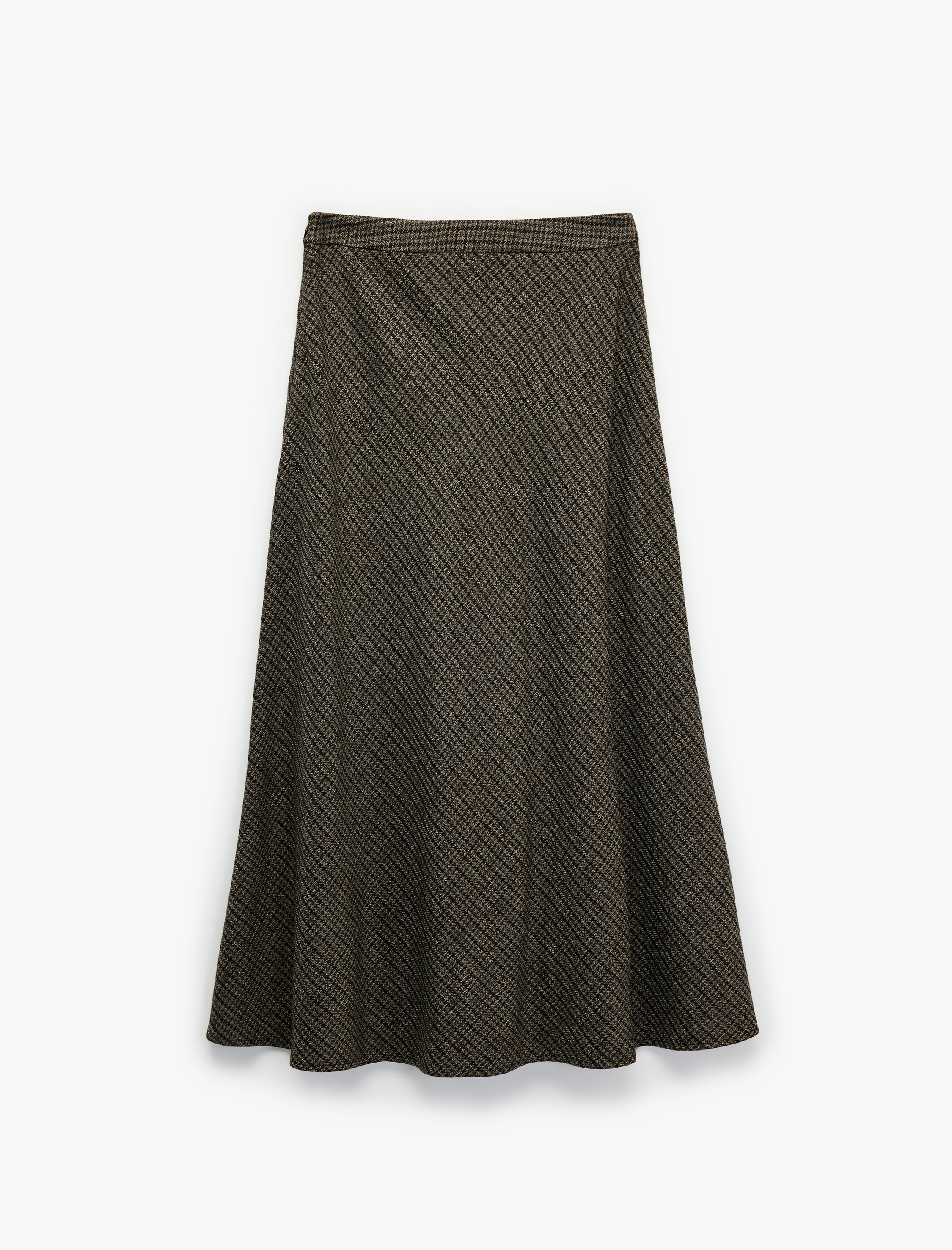   Rahat Kalıp Çan Kesim Midi Boy Desenli Kışlık Etek