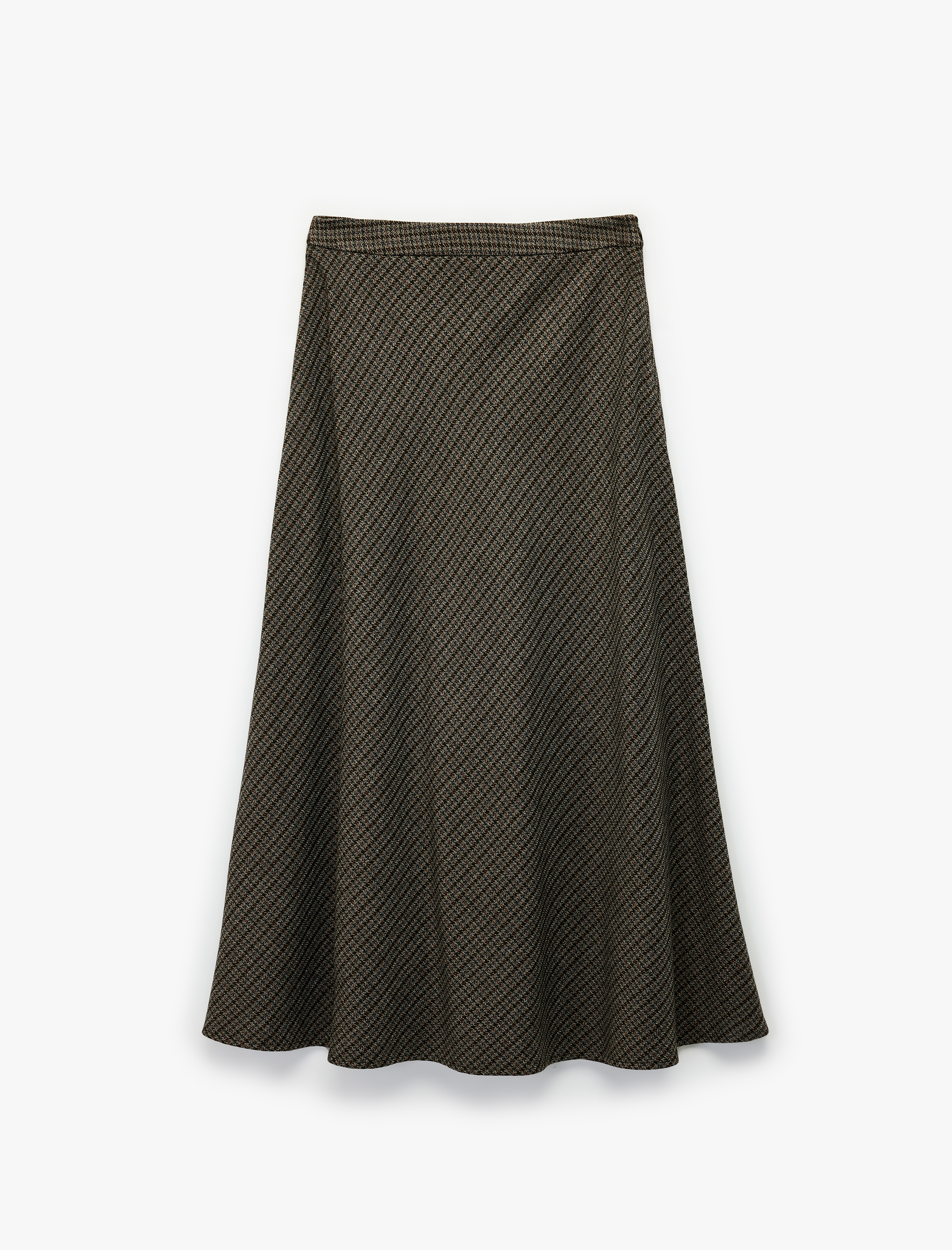   Rahat Kalıp Çan Kesim Midi Boy Desenli Kışlık Etek