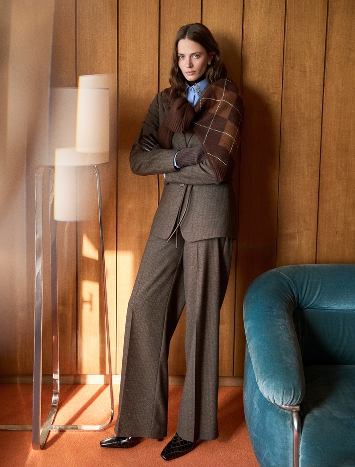  Koton X Melis Ağazat - Regular Fit Geniş Paça Kumaş Pantolon