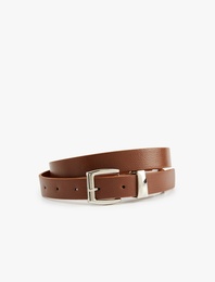 Metal Tokalı Suni Deri İnce Kemer