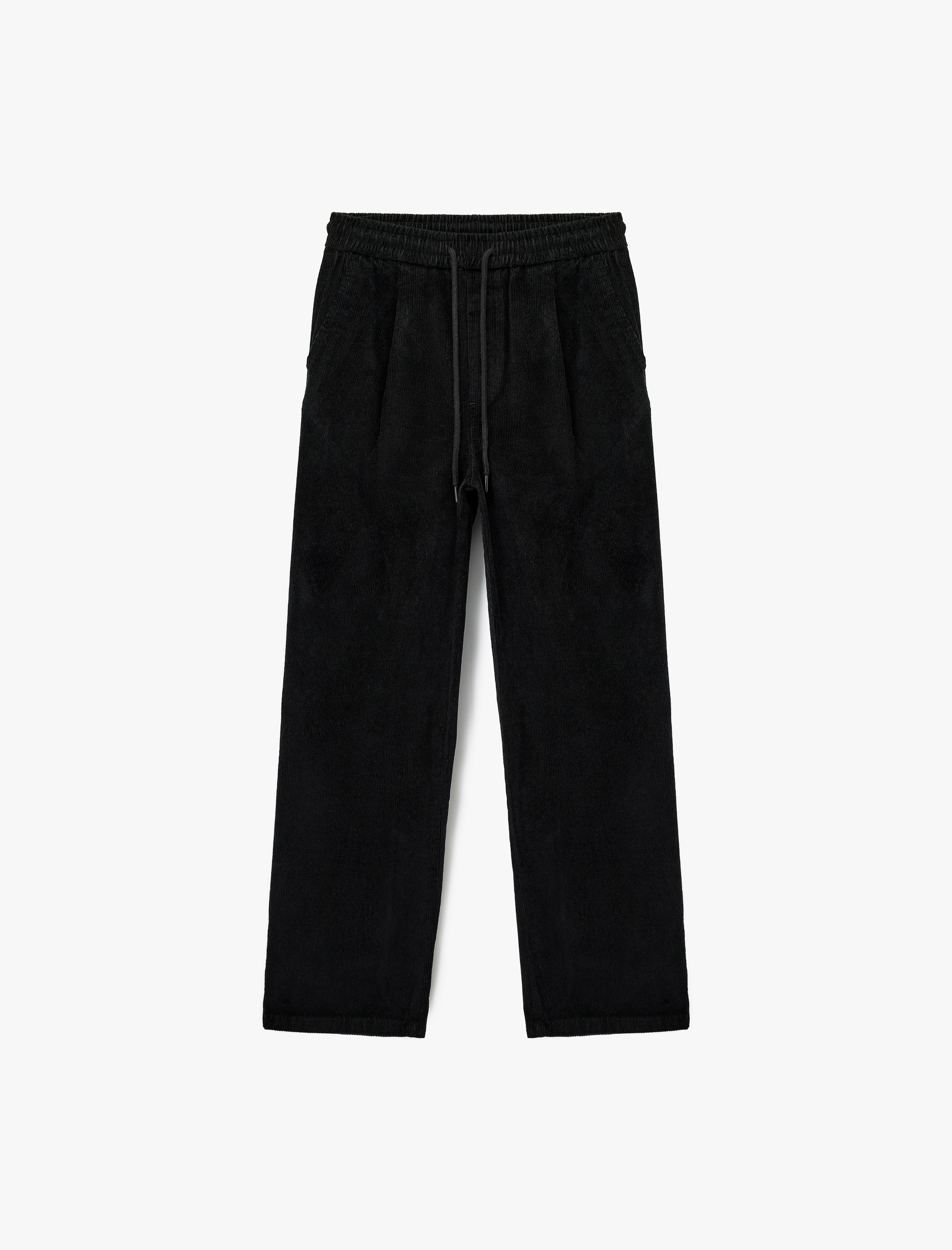   Pamuklu Cepli Bol Kalıp Beli Bağcıklı Kışlık Fitilli Kadife Pantolon