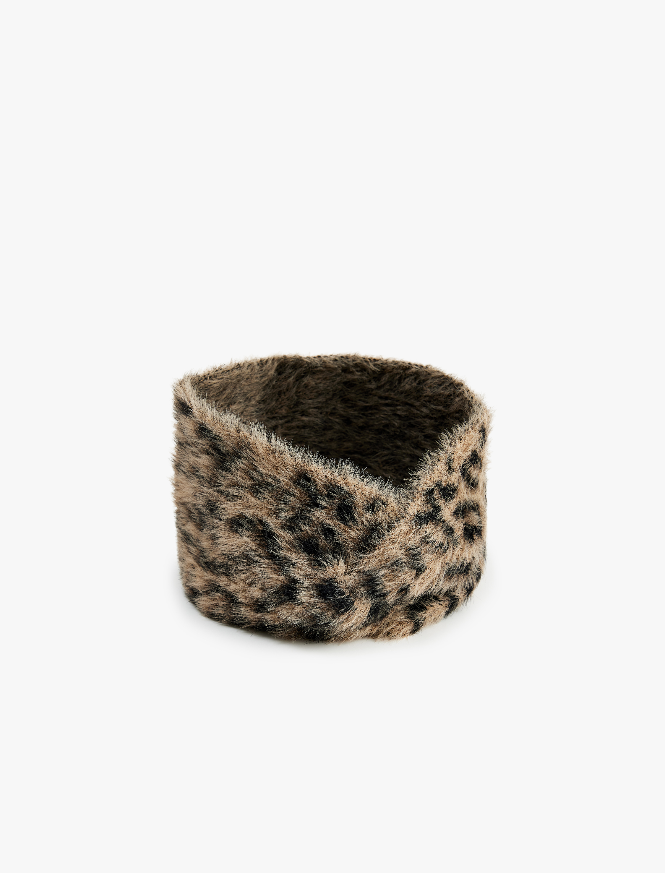  Kadın Leopar Desenli Peluş Saç Bandı