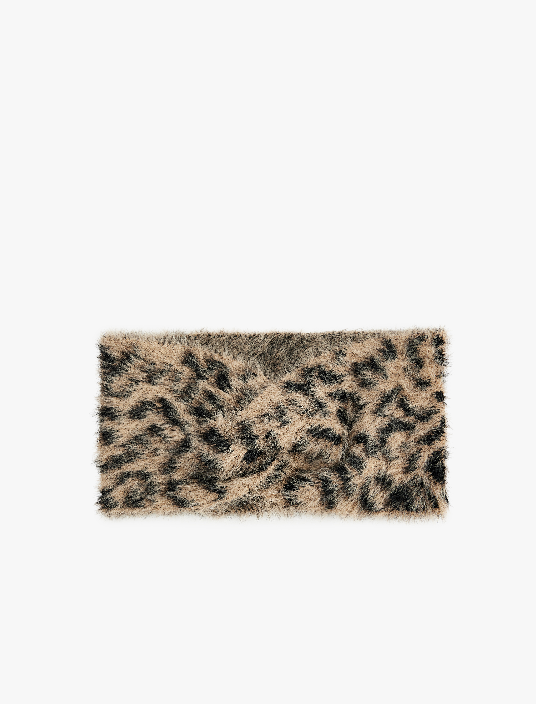  Kadın Leopar Desenli Peluş Saç Bandı