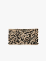 Leopar Desenli Peluş Saç Bandı