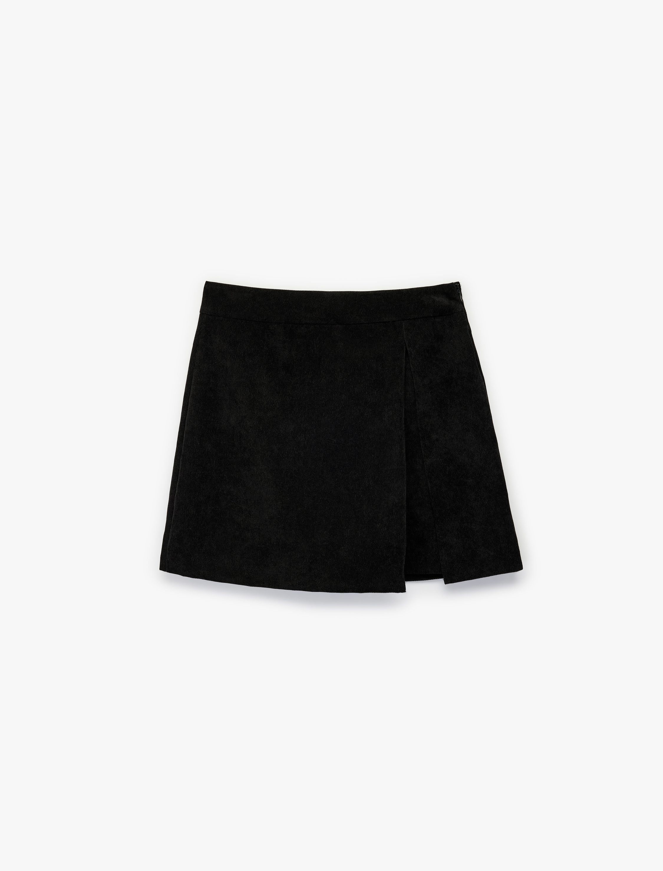   Yırtmaç Detaylı Standart Bel Mini Şort Etek