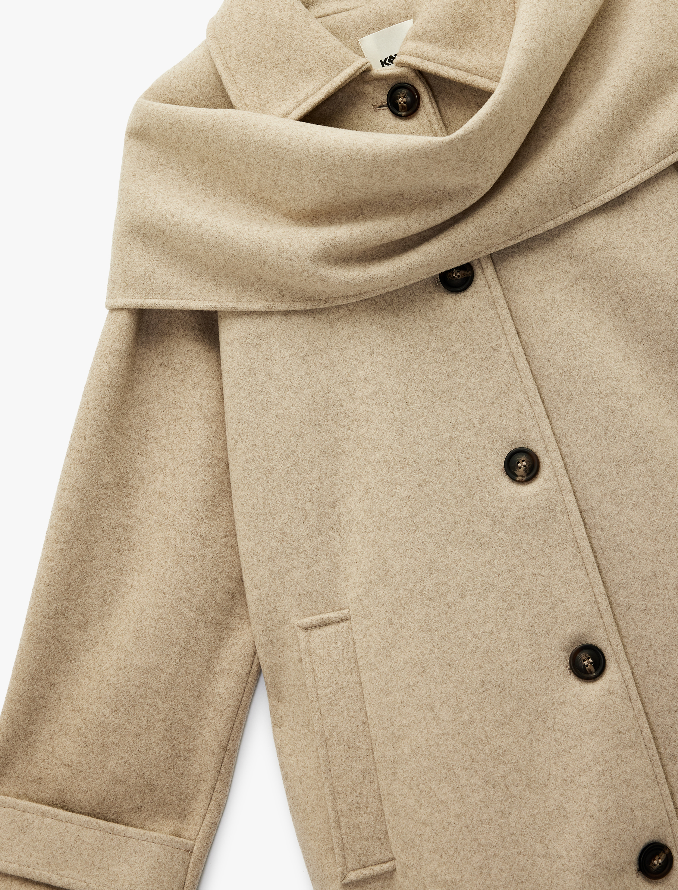   Atkılı Kaban Kaşe Düğmeli Cepli Uzun Kollu