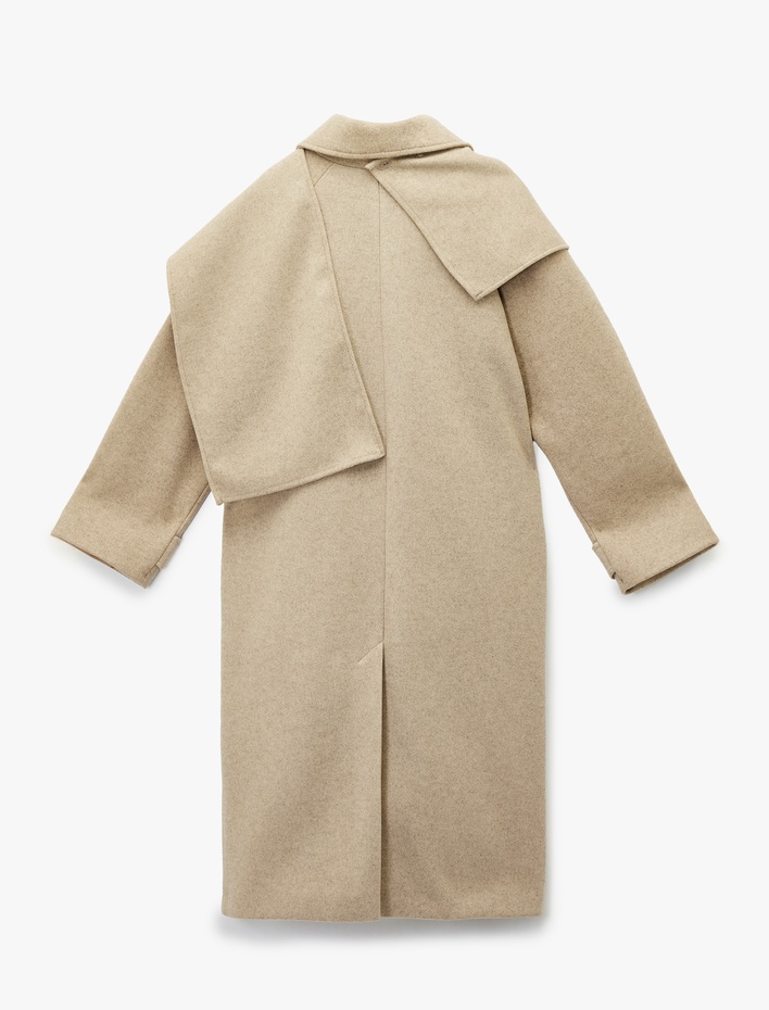  Atkılı Kaban Kaşe Düğmeli Cepli Uzun Kollu