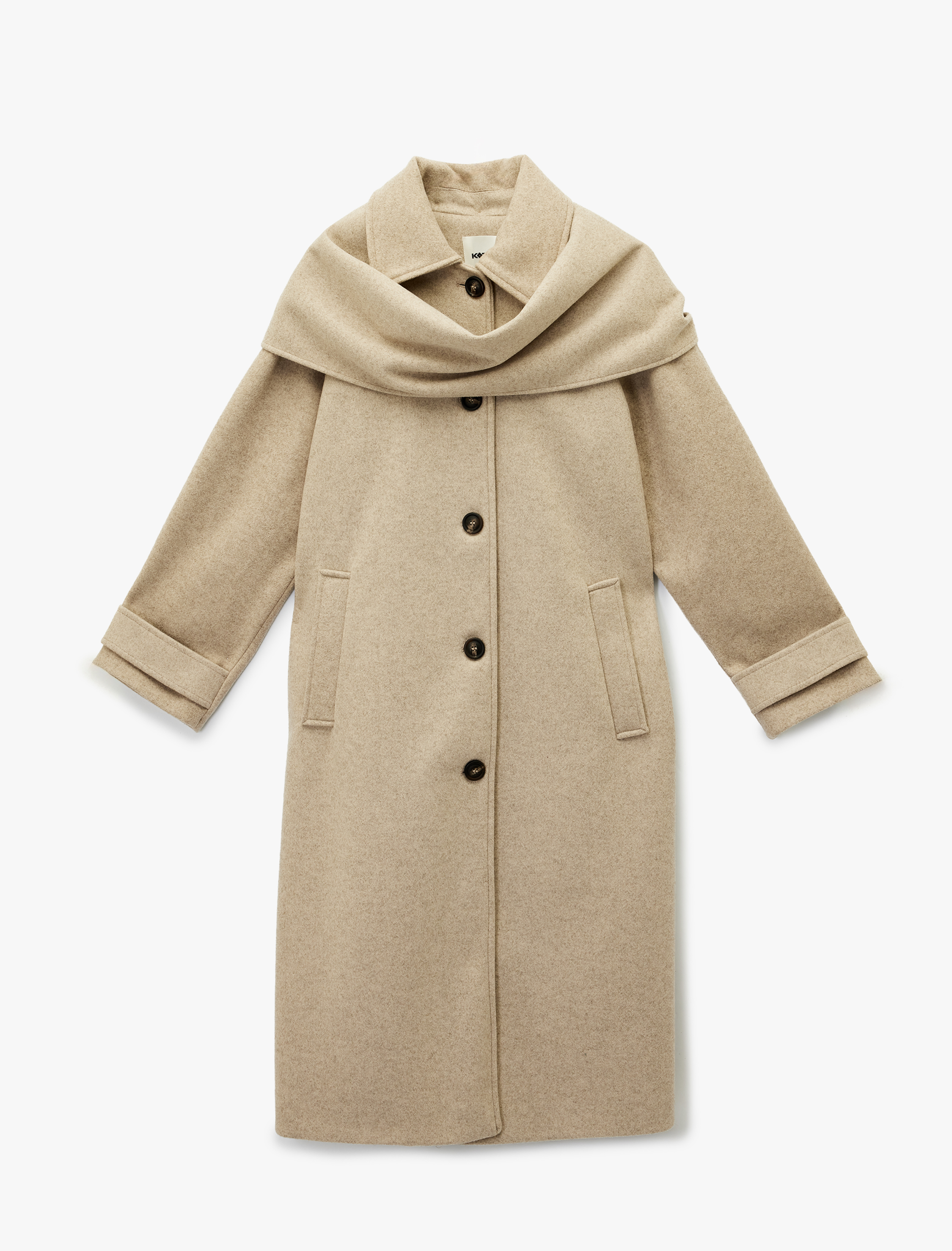   Atkılı Kaban Kaşe Düğmeli Cepli Uzun Kollu